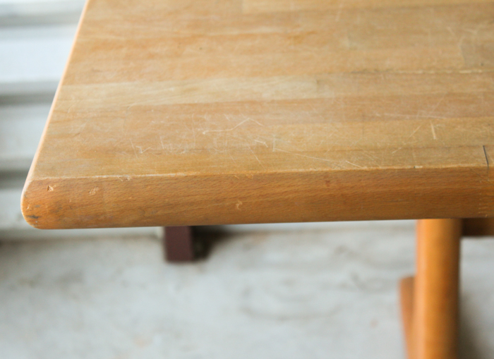 Trestle Table with Butcher's Block Style Top