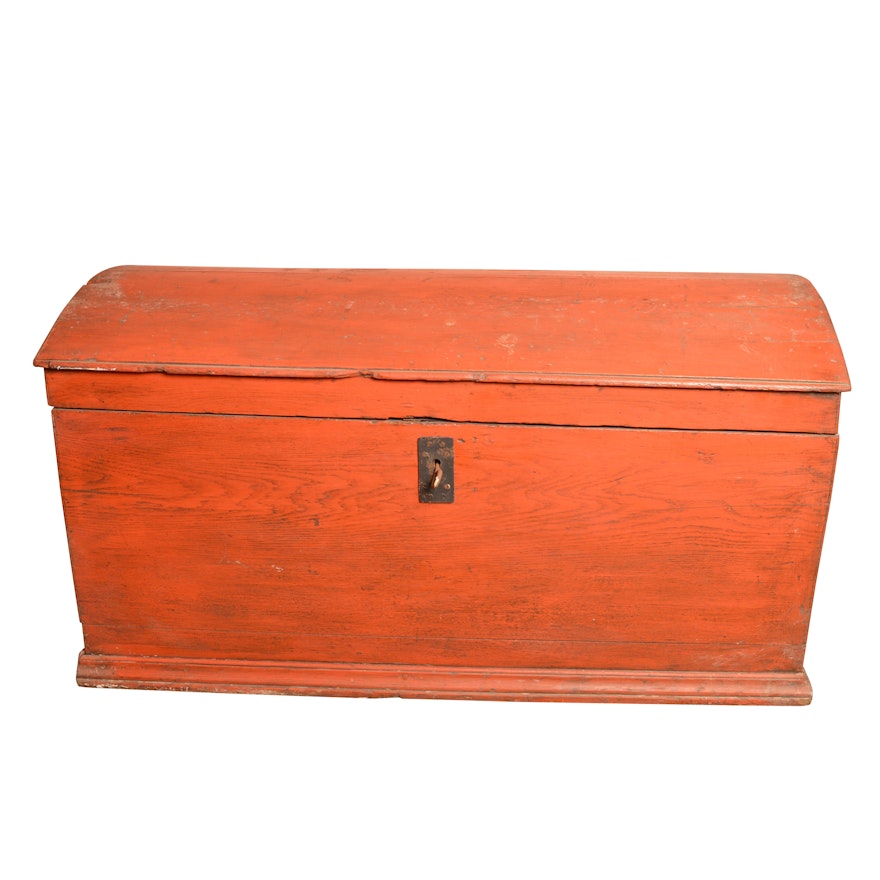 Antique Painted Dome-Top Chest