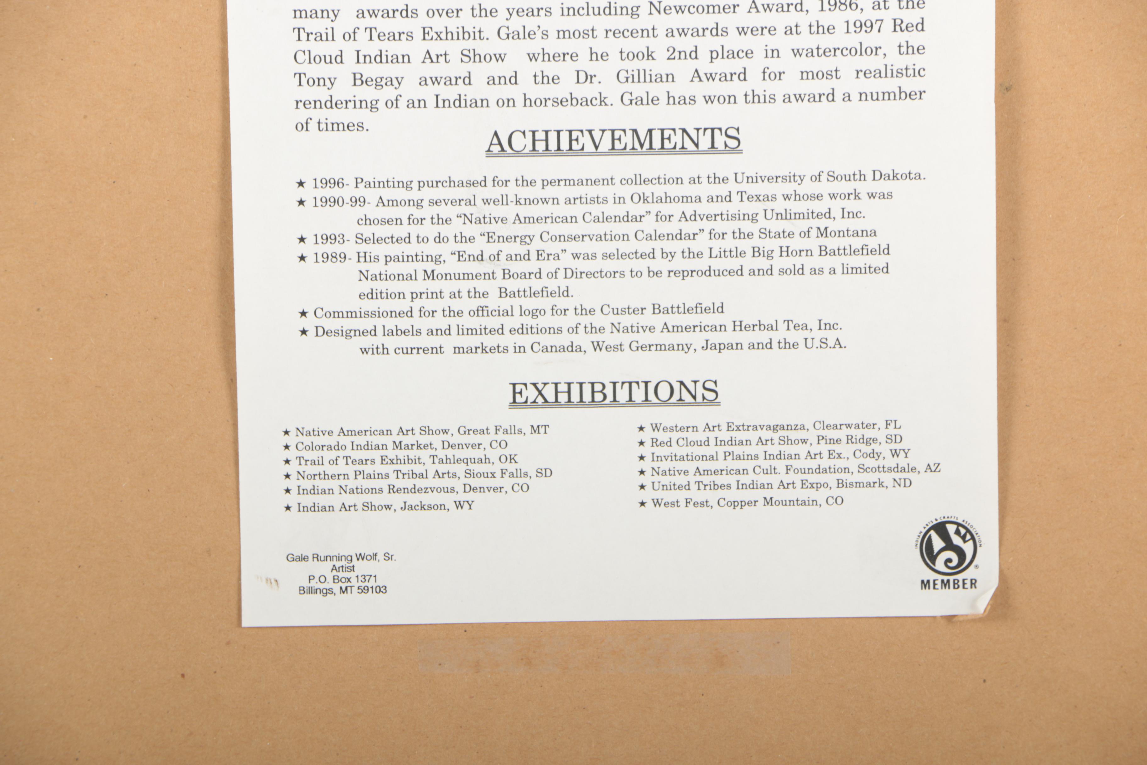 Gale Running Wolf Acrylic Painting