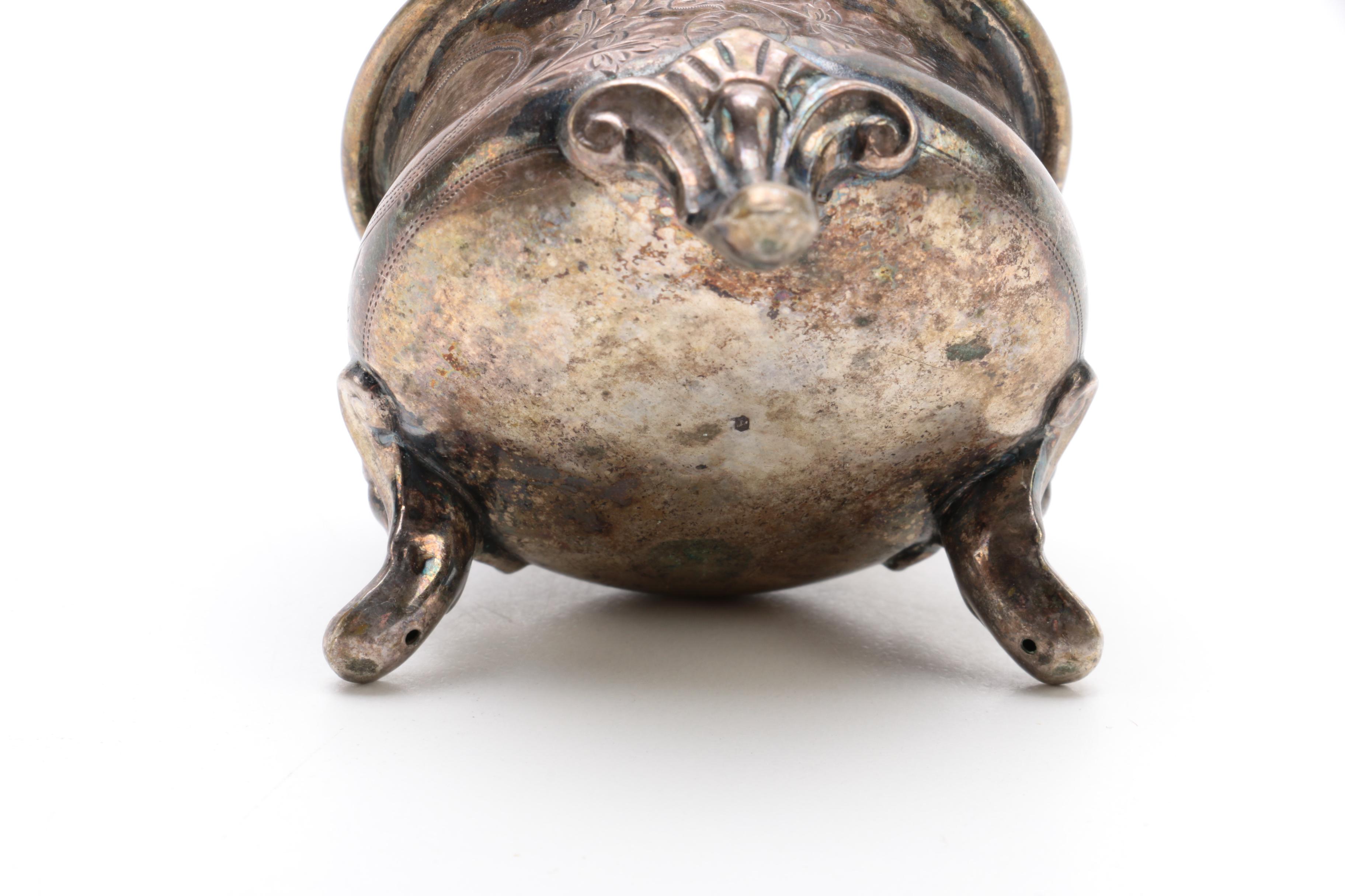 Ornate 800 Silver Saucer and Assorted 800 Silver Dishes