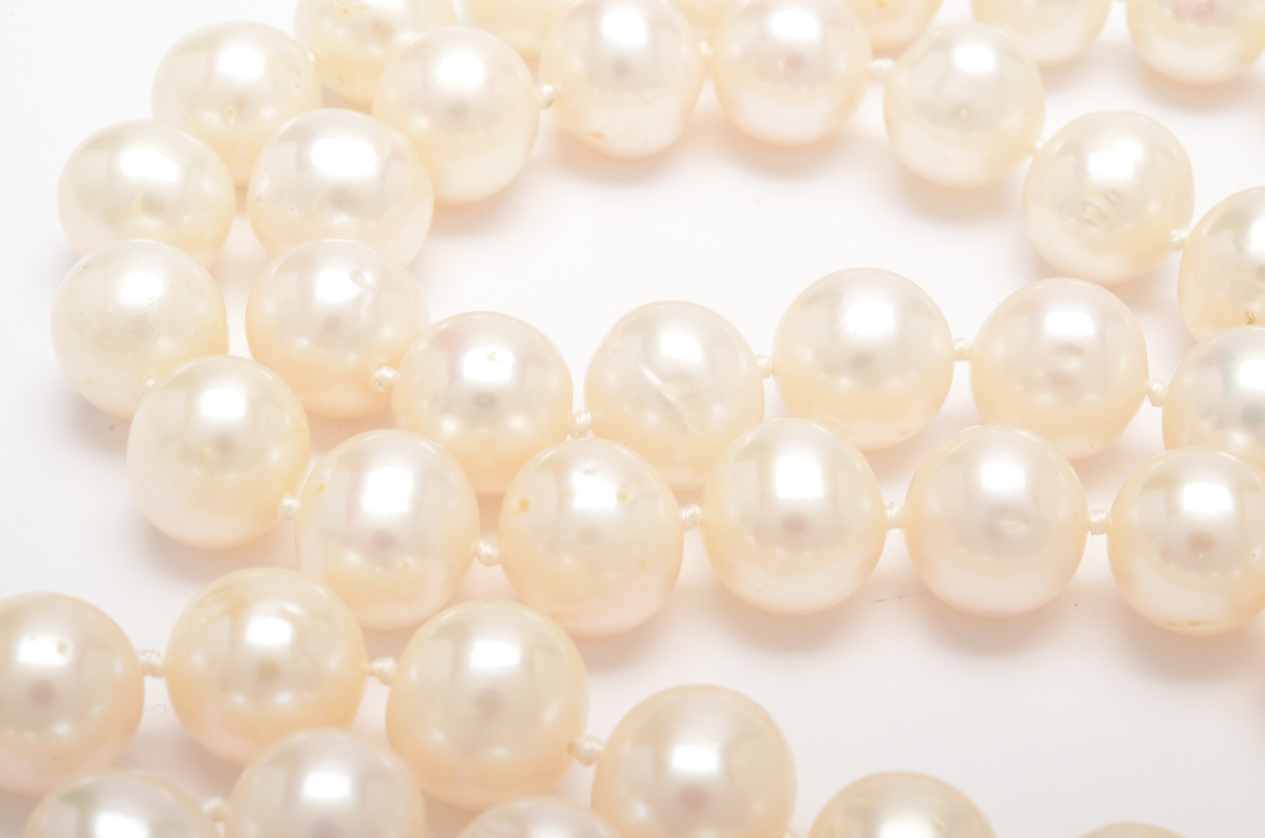 14K Gold Fiery Ideal Cut Cultured Freshwater Pearl Necklace
