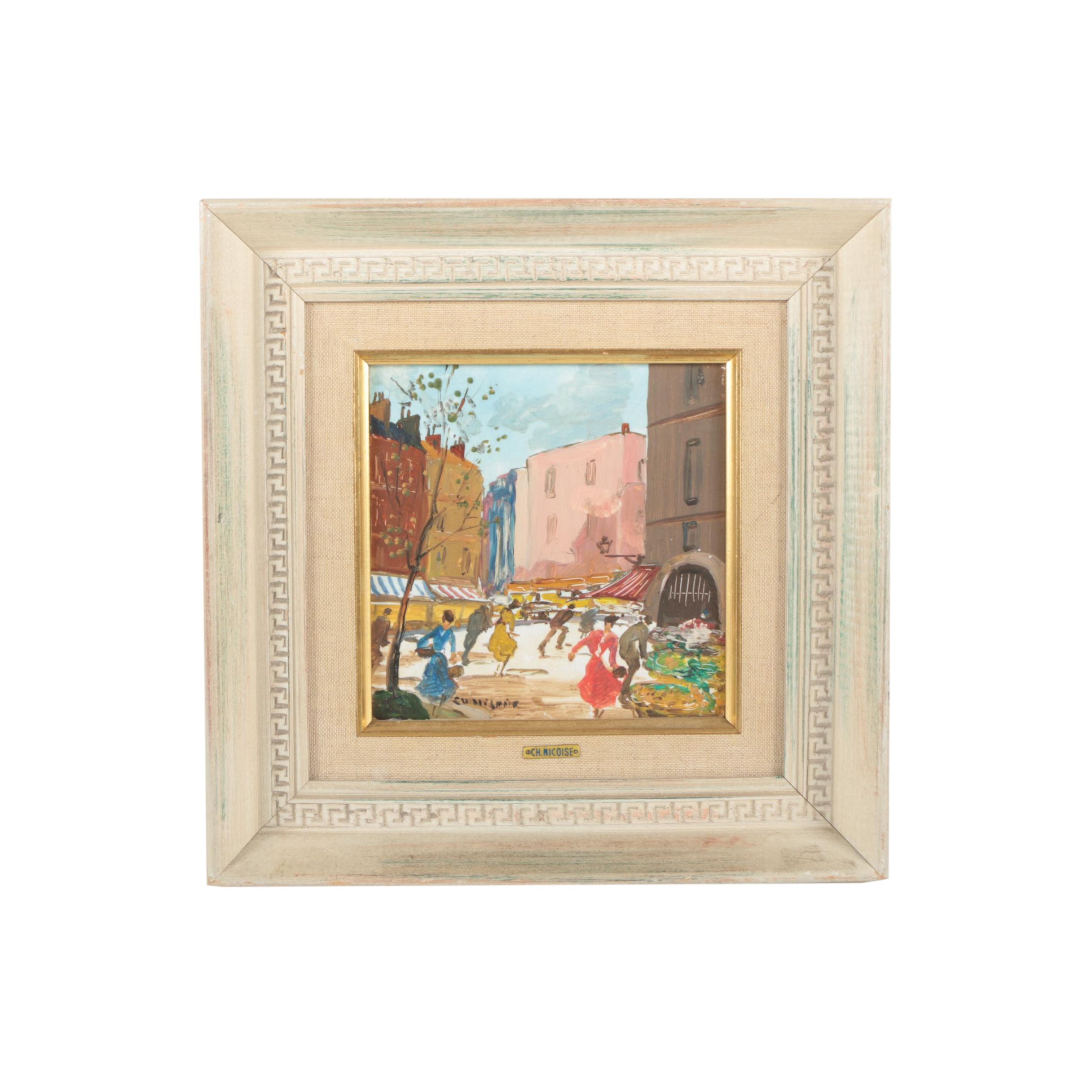 Charles Nicoise Oil Painting on Porcelain Tile