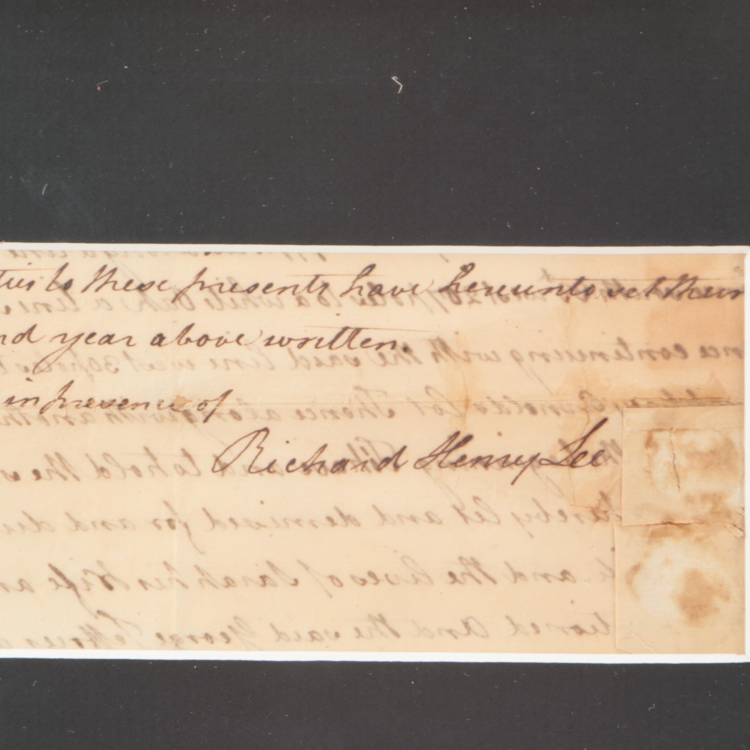 Richard Henry Lee Autograph Document Signed
