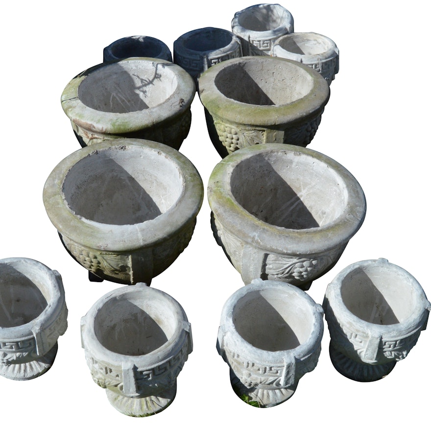 Assorted Concrete Grape Planters