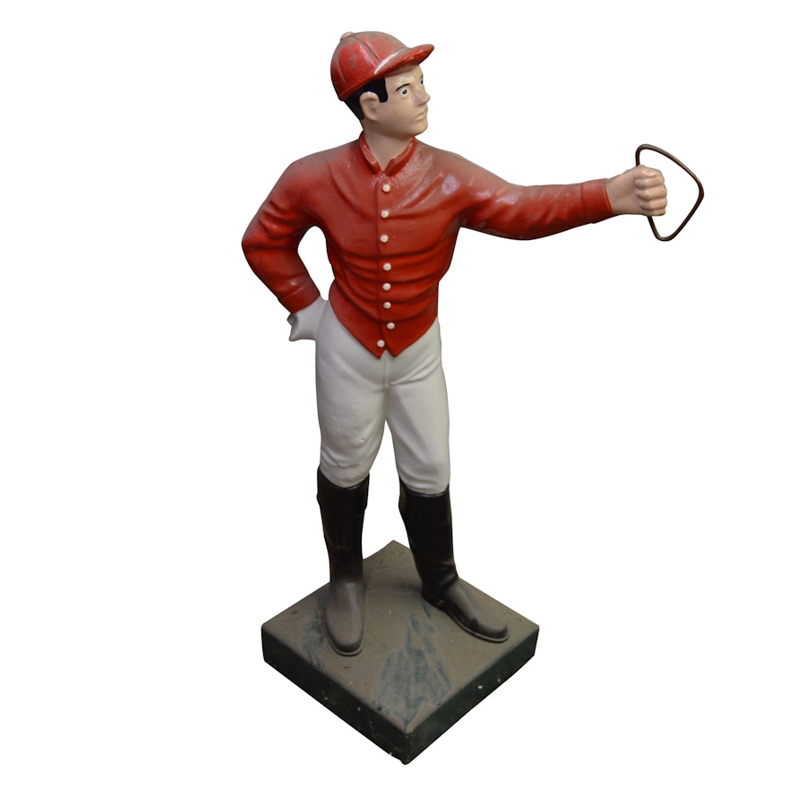 Hand-Painted Lawn Jockey Statue