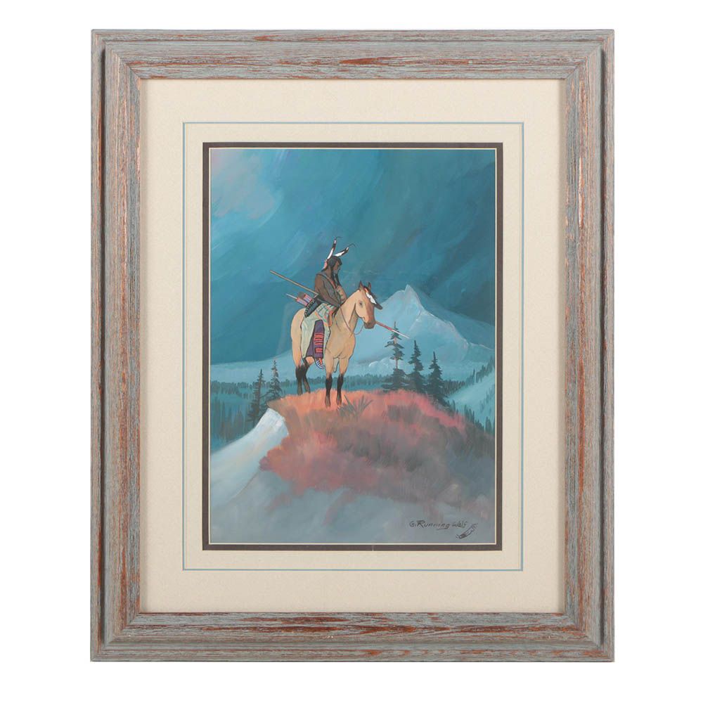 Gale Running Wolf Acrylic Painting