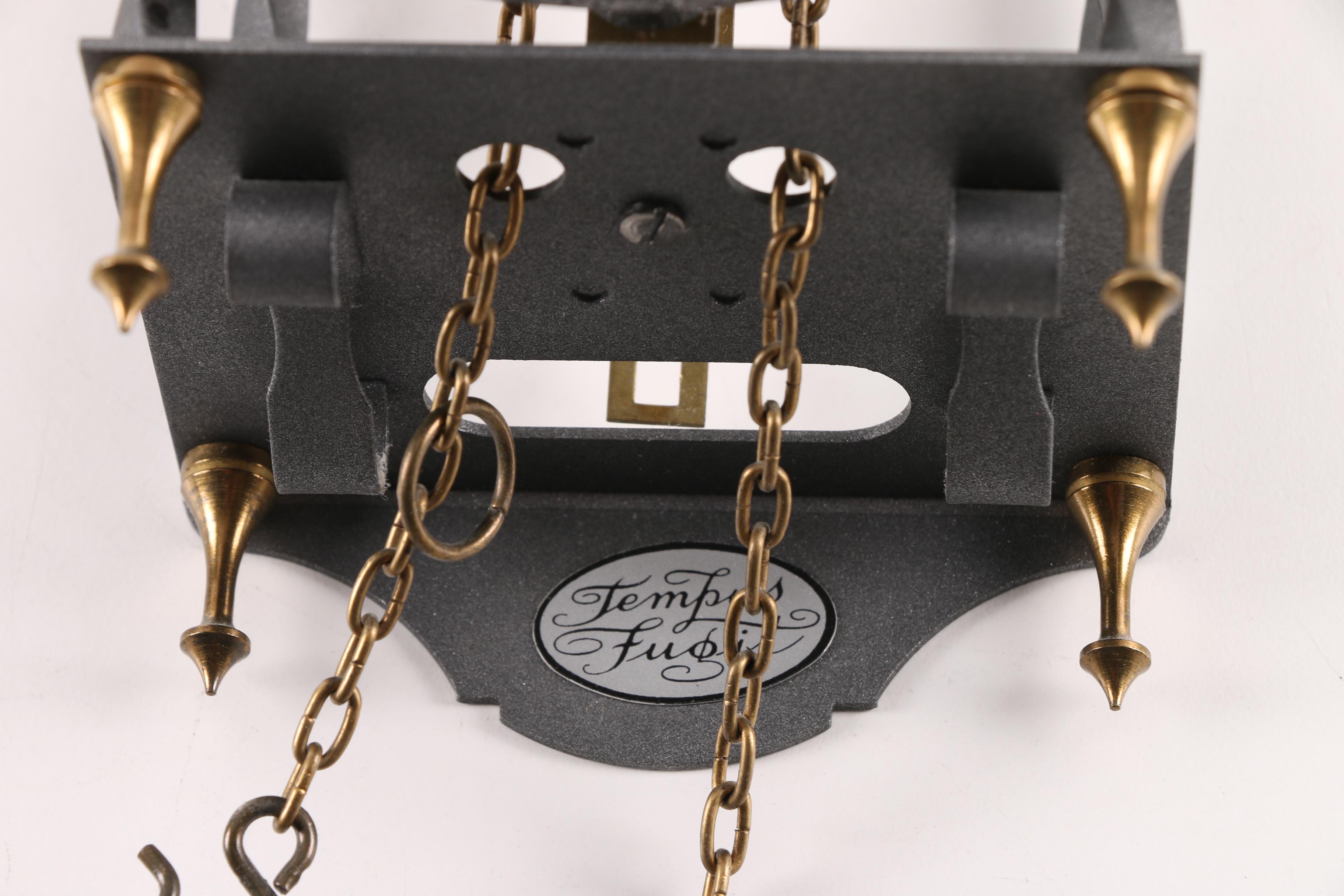 Vintage Tempus Fugit Skeleton Pendulum Wall Clock