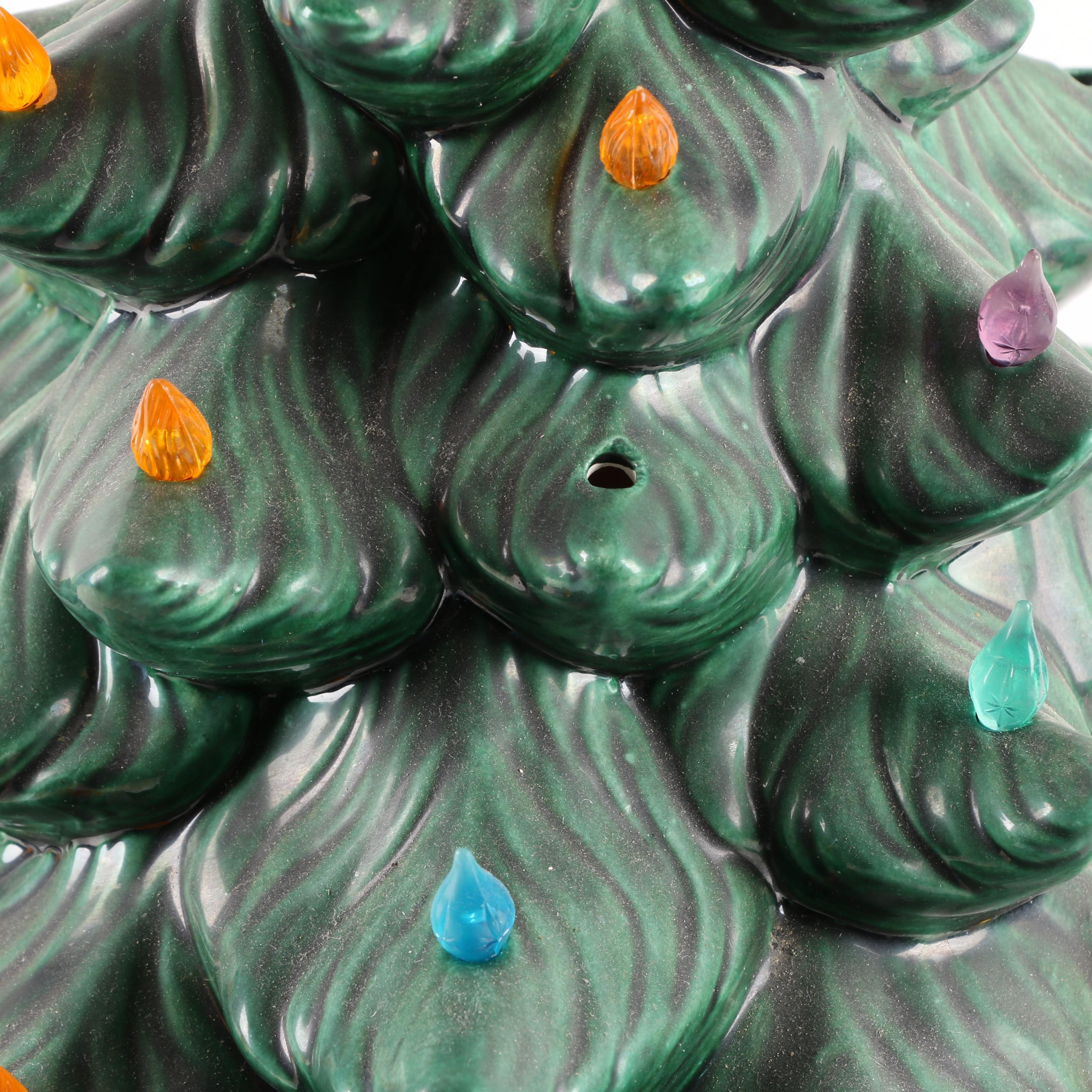 Vintage Ceramic Illuminated Table Top Christmas Tree