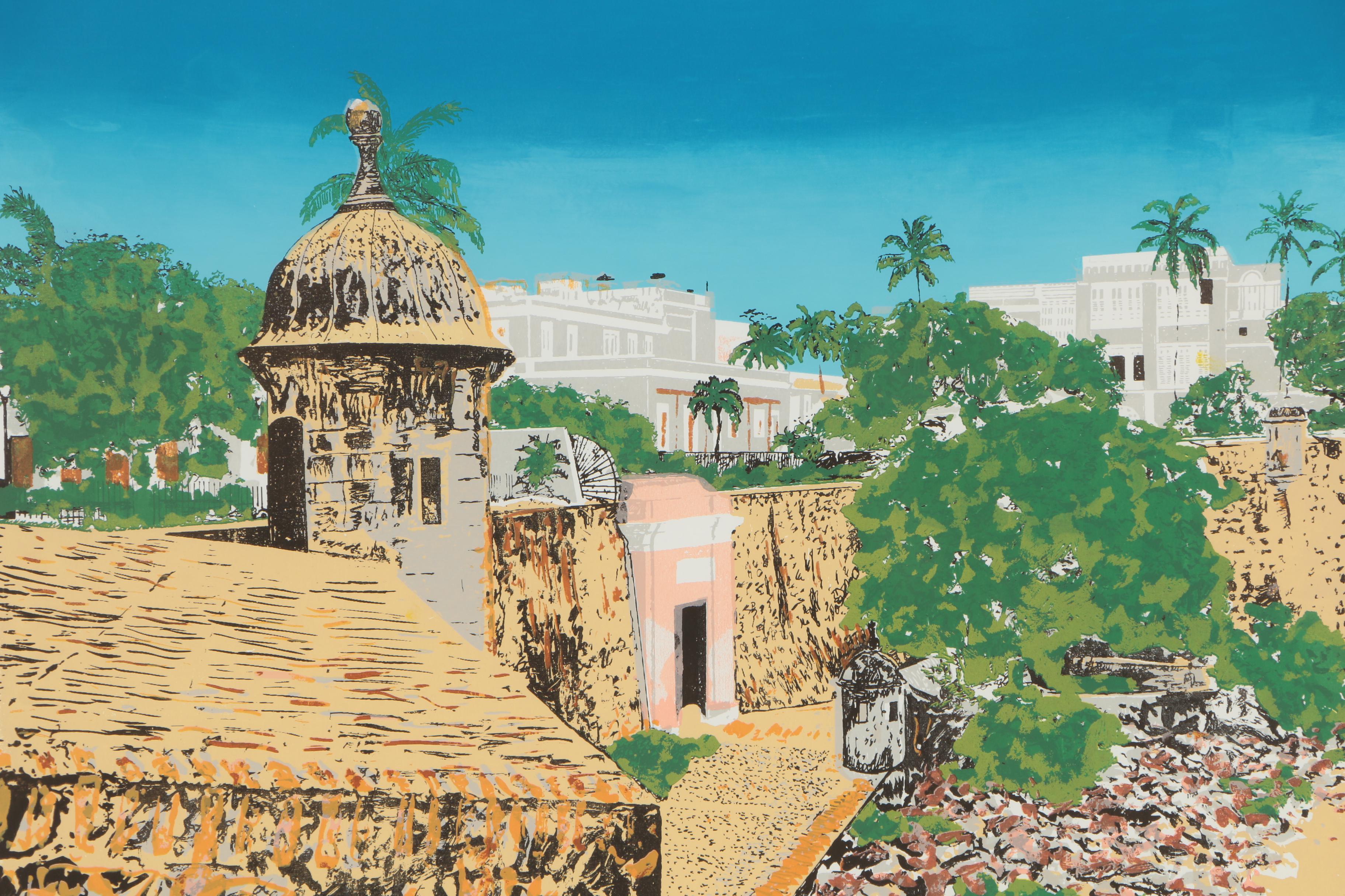 Miguel Martinez Geigel Serigraph "Vista de la Puerto de San Juan"