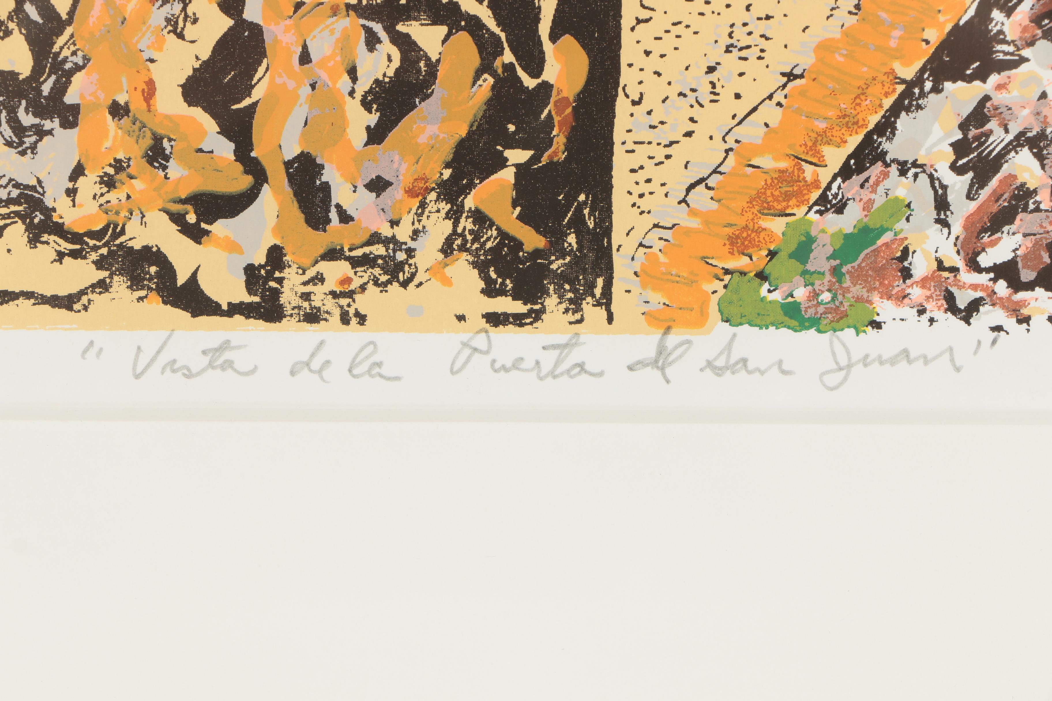 Miguel Martinez Geigel Serigraph "Vista de la Puerto de San Juan"