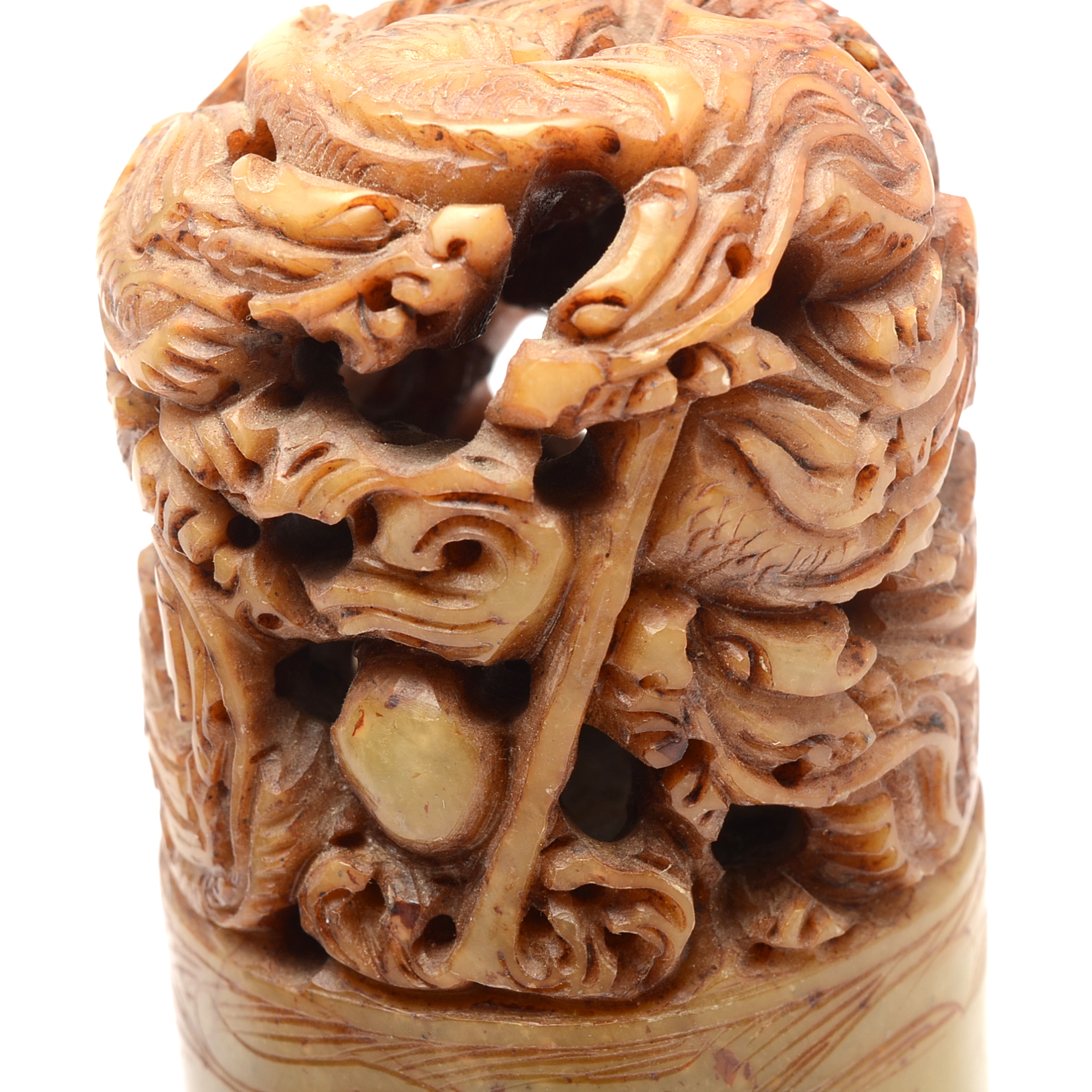 Serpentine Chop Seal and Antique Jewelry Box