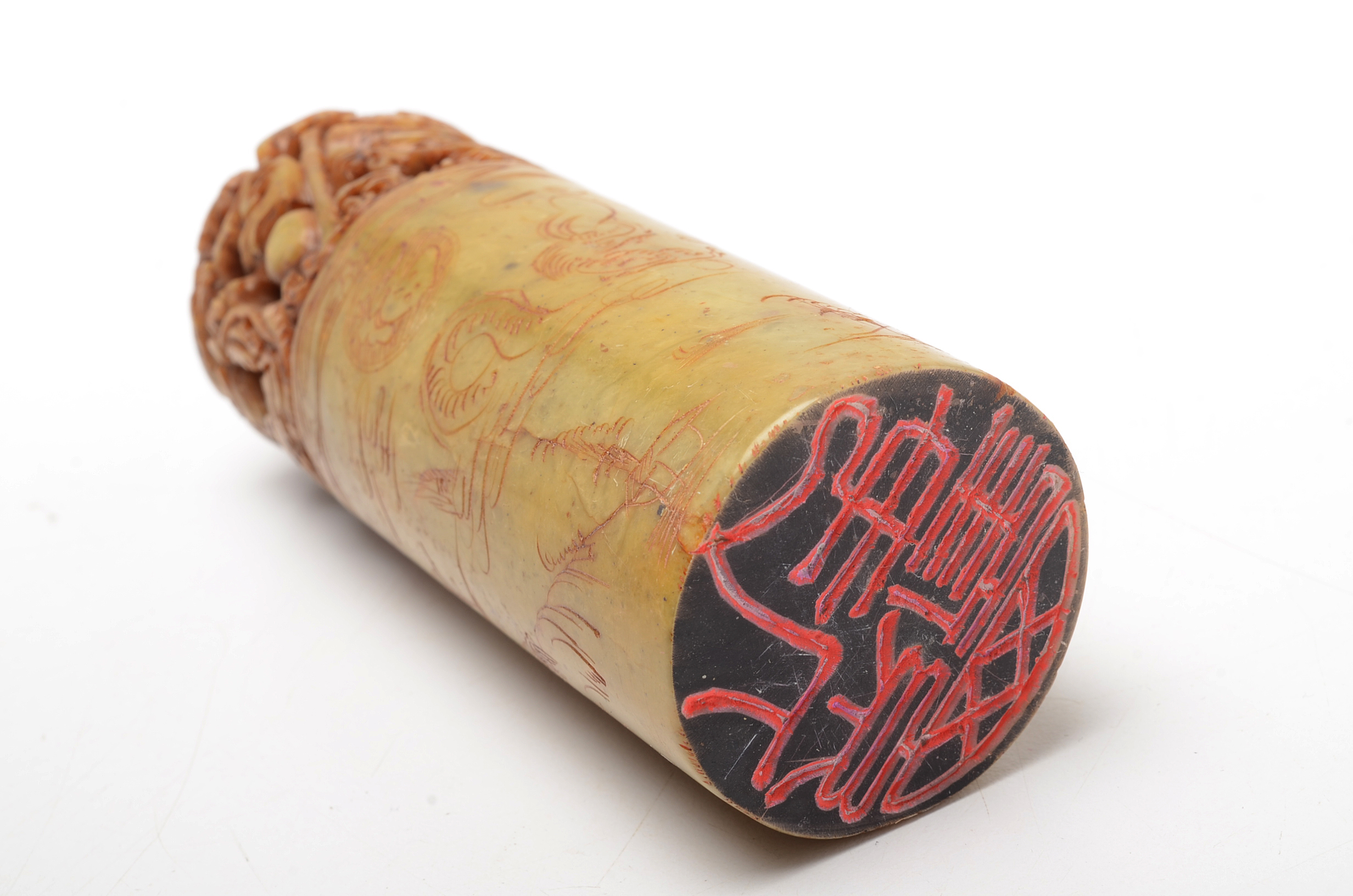 Serpentine Chop Seal and Antique Jewelry Box