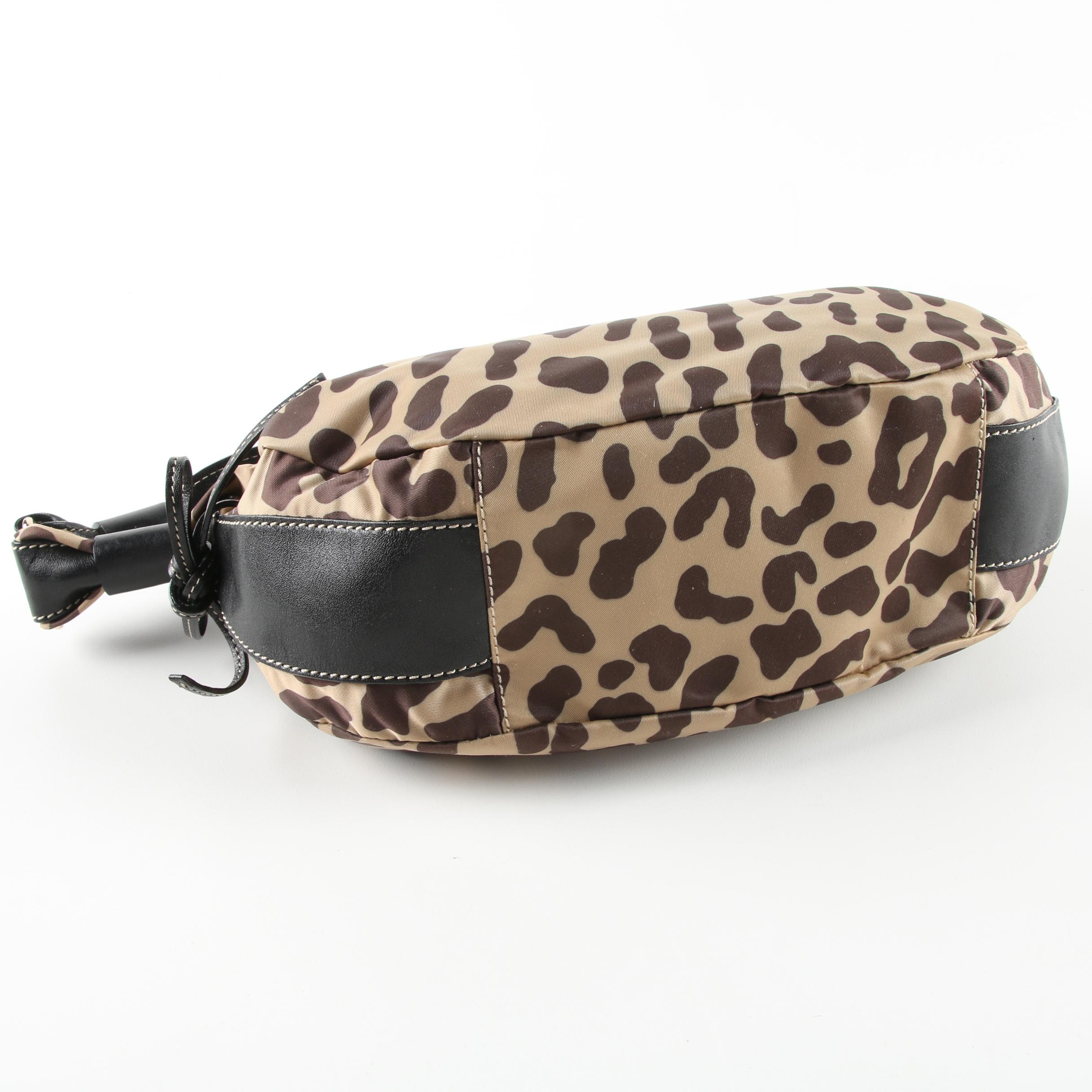 Kate Spade Cheetah Print Nylon and Leather Handbag