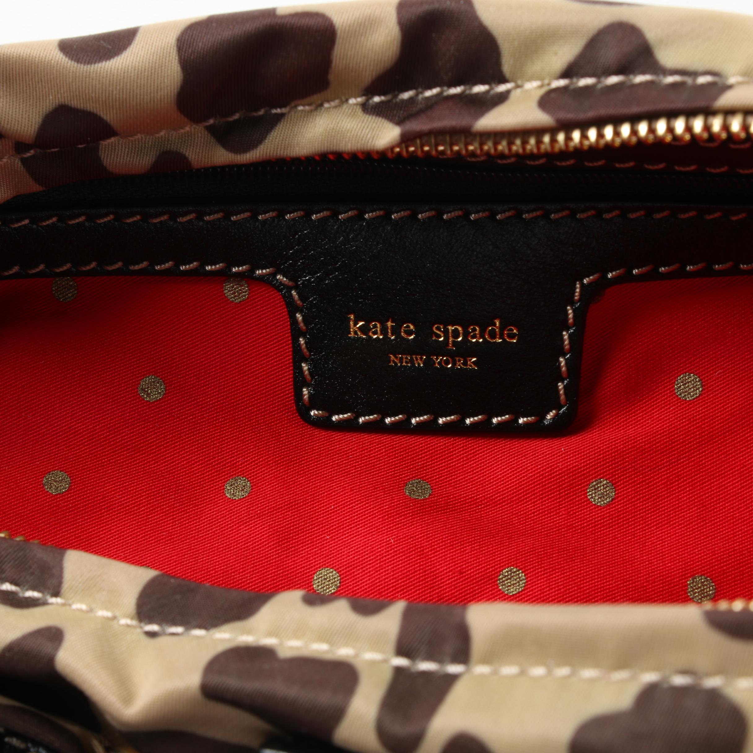 Kate Spade Cheetah Print Nylon and Leather Handbag