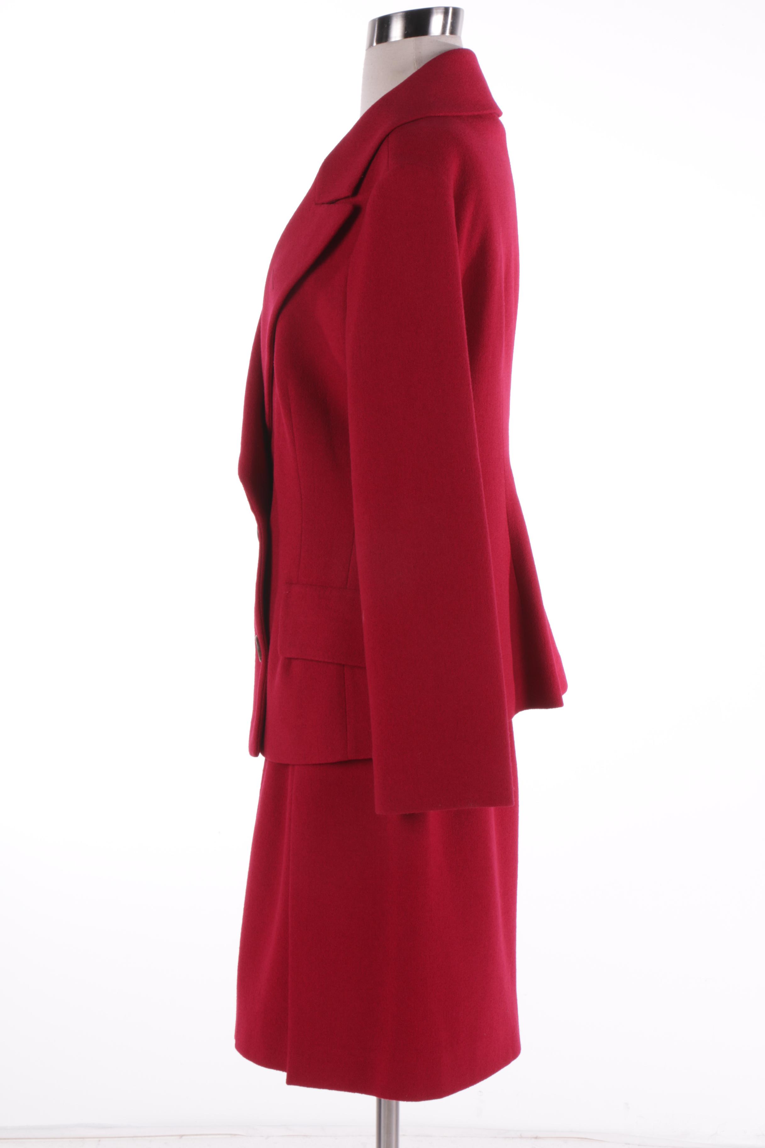 Women's Prada Red Skirt Suit