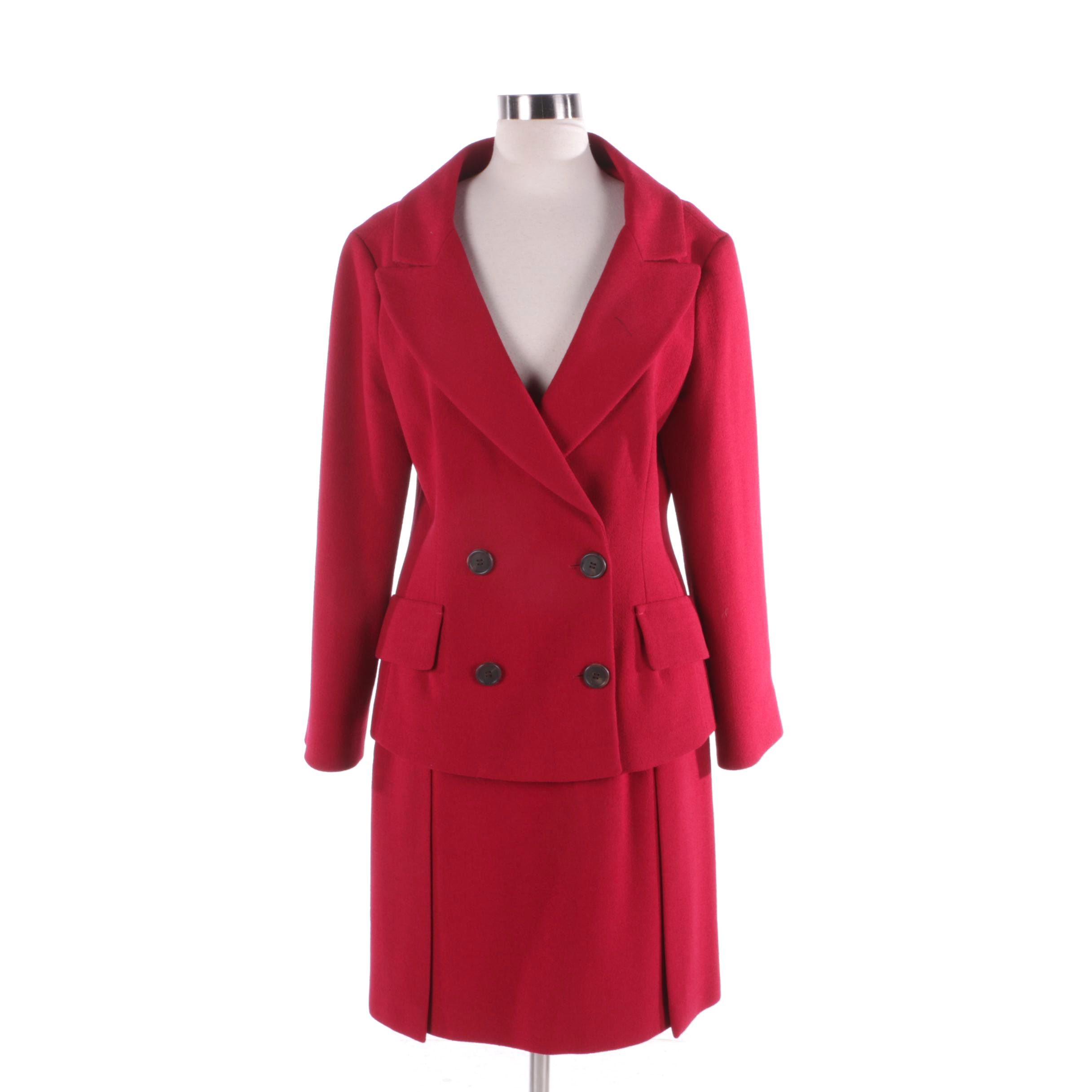 Women's Prada Red Skirt Suit