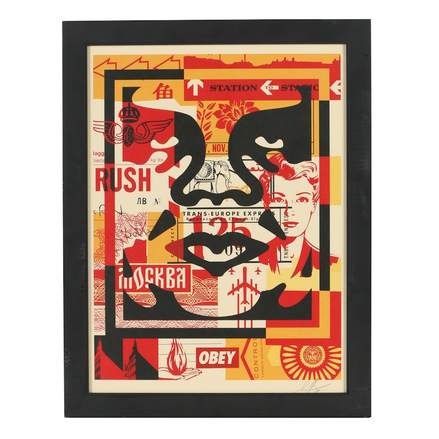 Shepard Fairey Offset Print  "Obey 3-Face Collage"