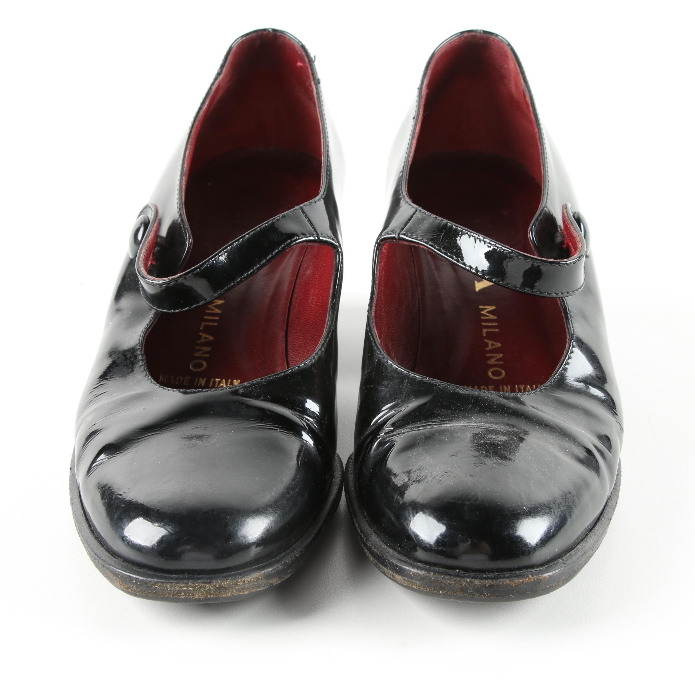 Prada Black Patent Leather Mary Jane Shoes