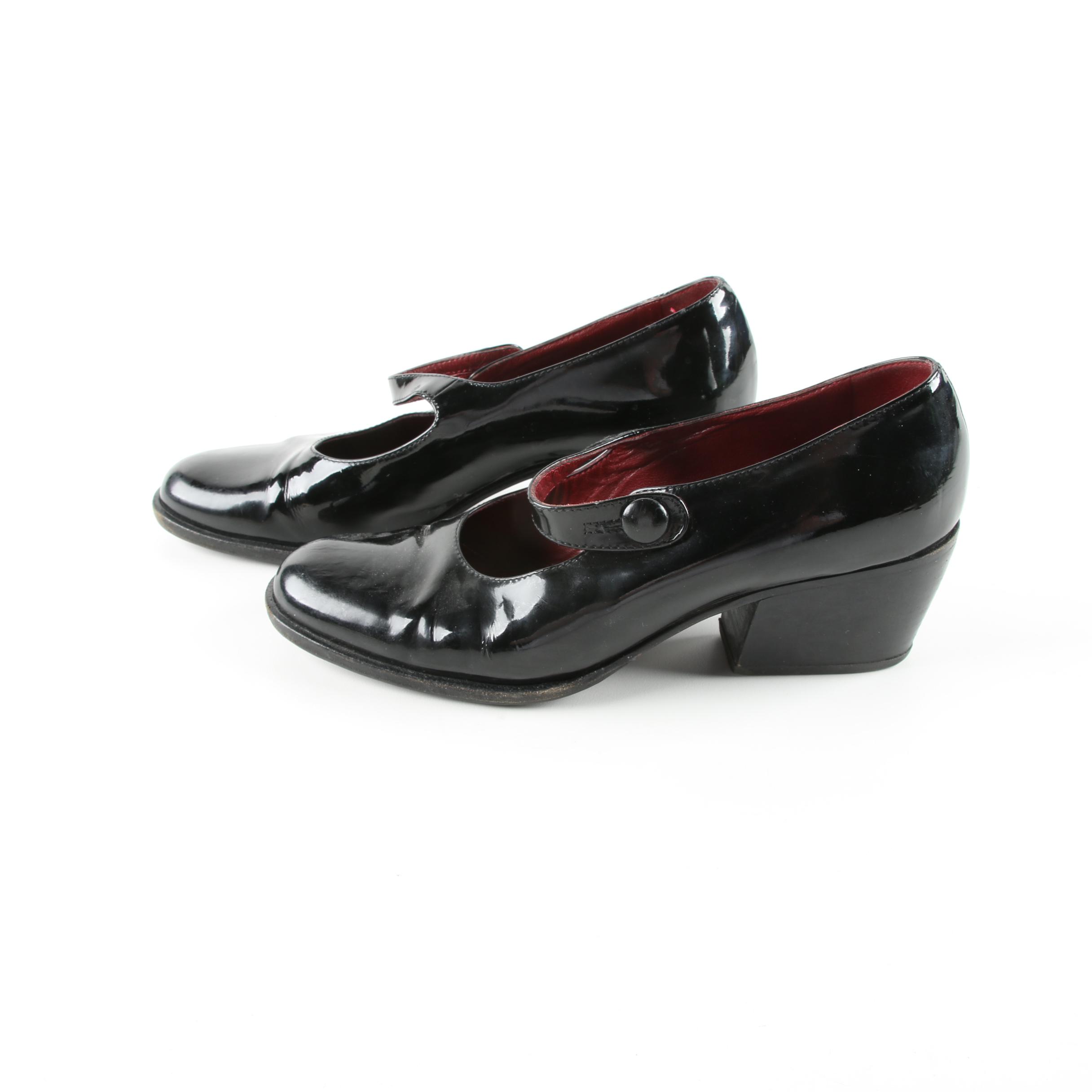 Prada Black Patent Leather Mary Jane Shoes