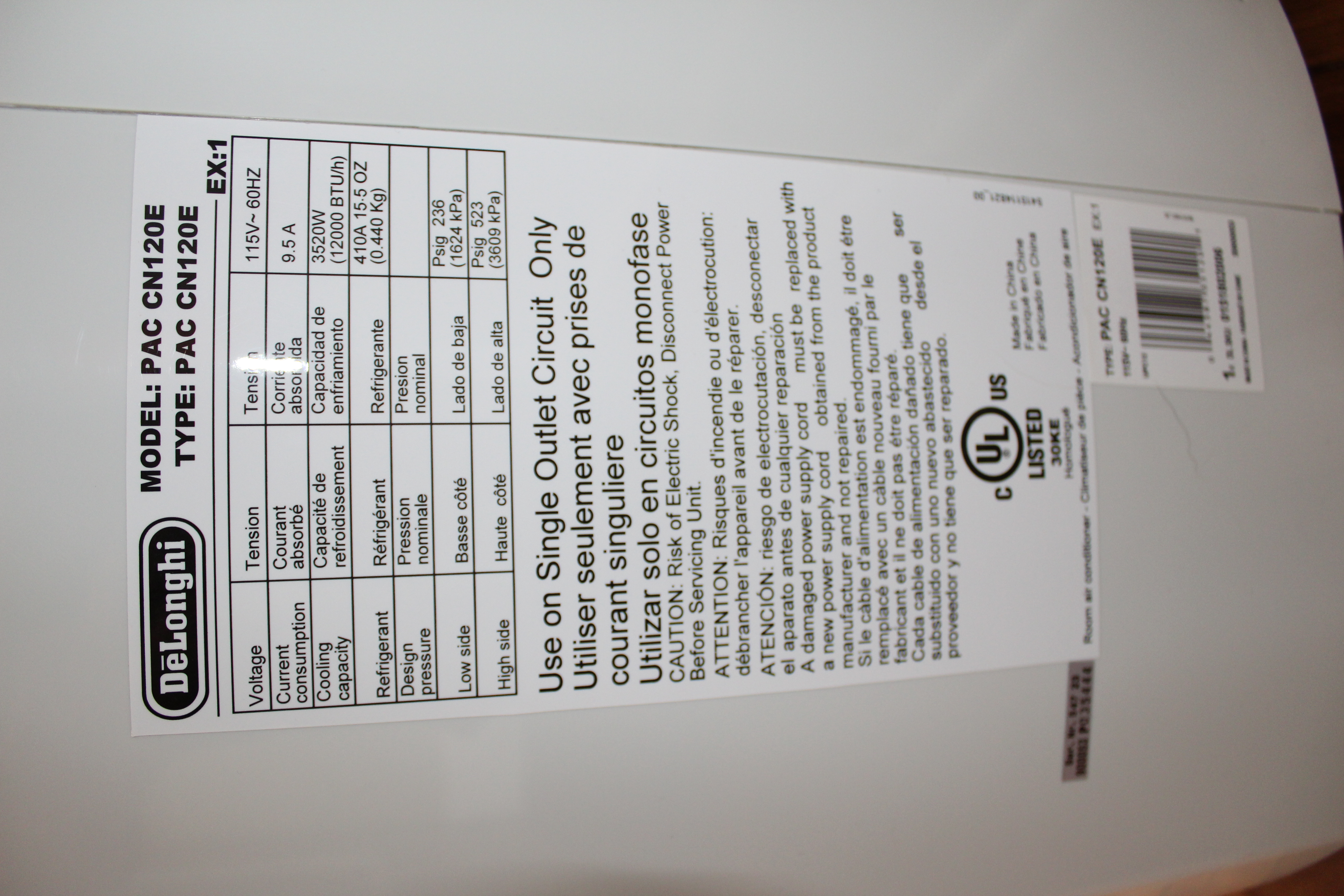 Portable DeLonghi Air Conditioning Unit