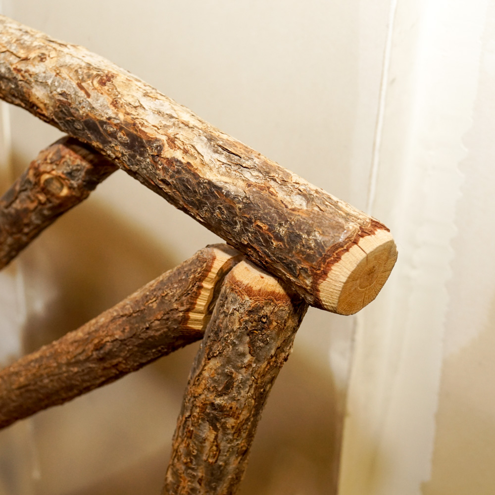 Twig and Live Edge Plank Bench