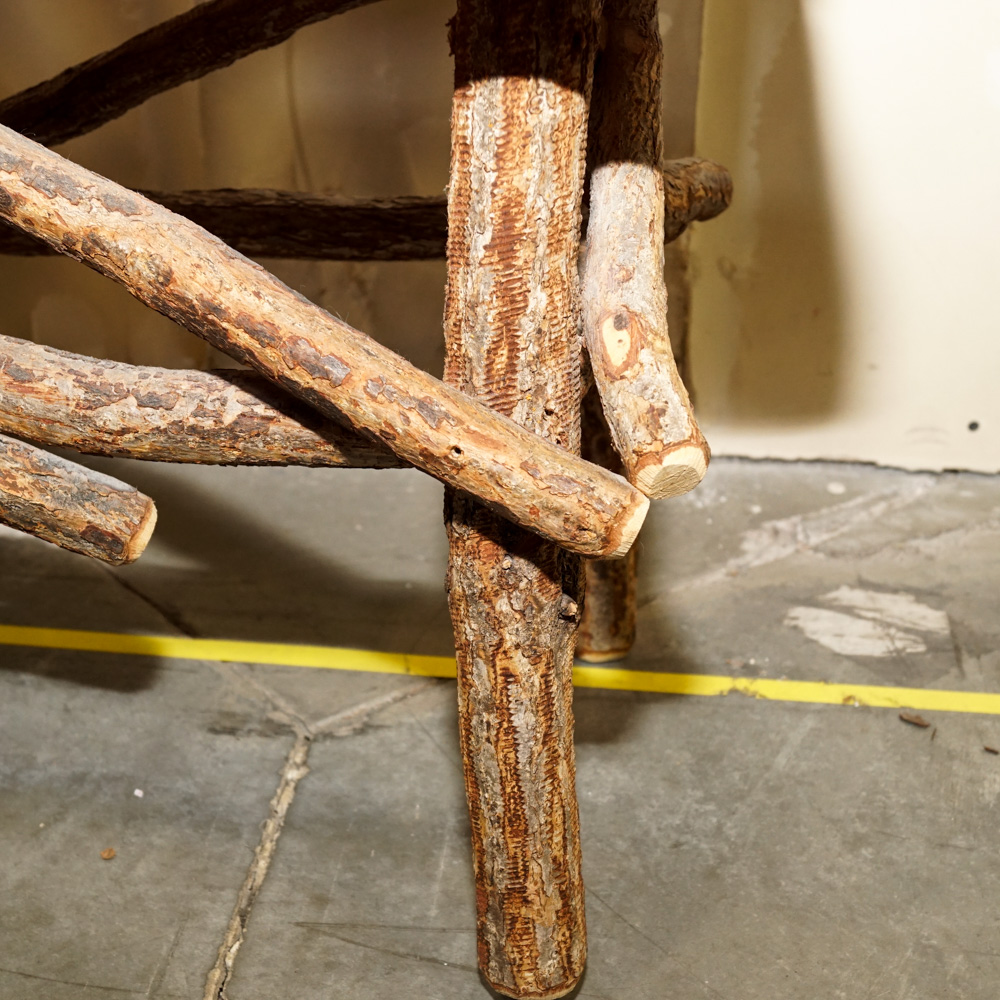 Twig and Live Edge Plank Bench