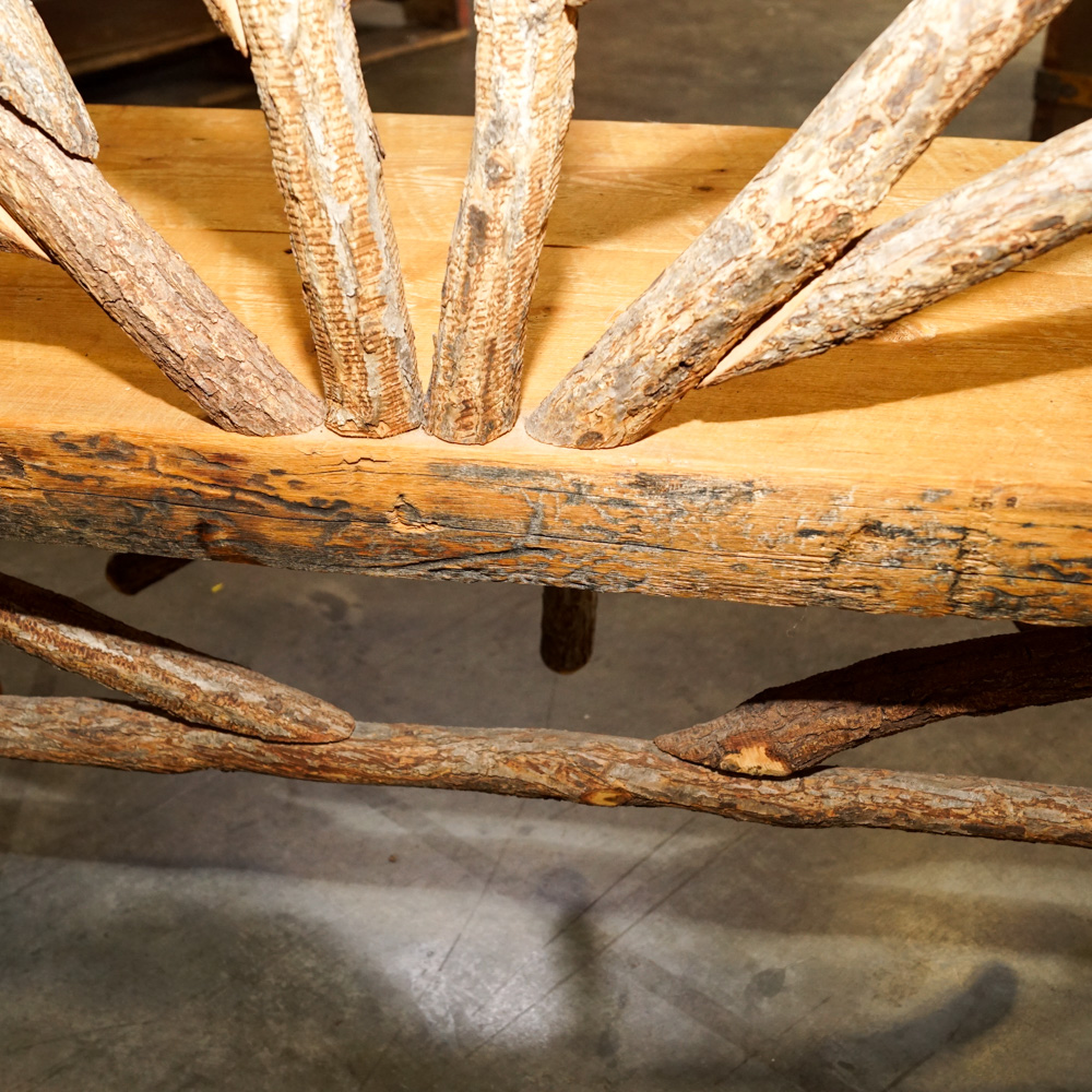 Twig and Live Edge Plank Bench