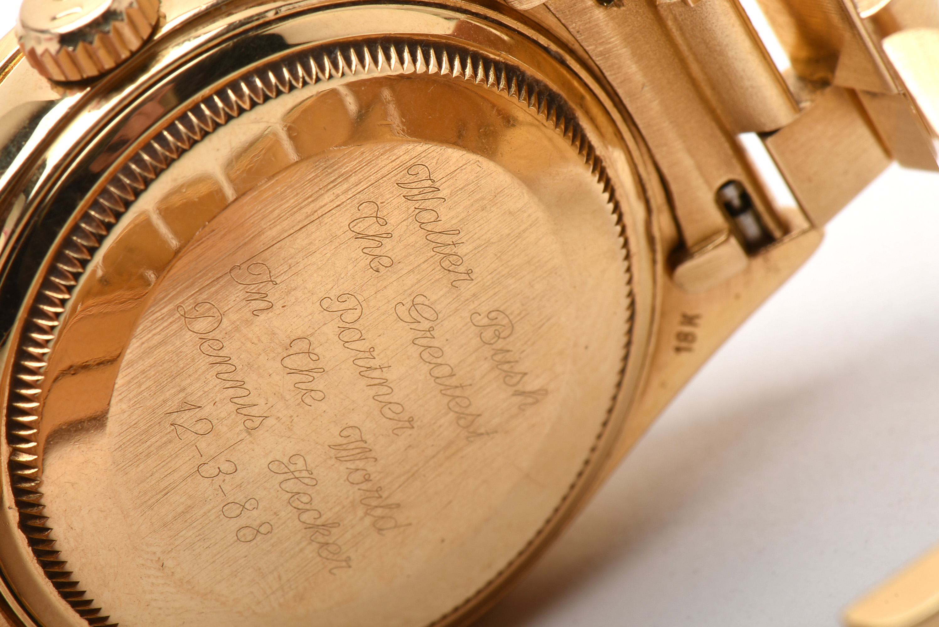 Rolex Day-Date 18K Yellow Gold and Diamond Dial Bezel Watch