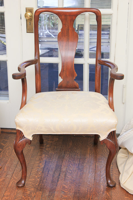 Pair of Antique Queen Anne Style Mahogany Dining Chairs