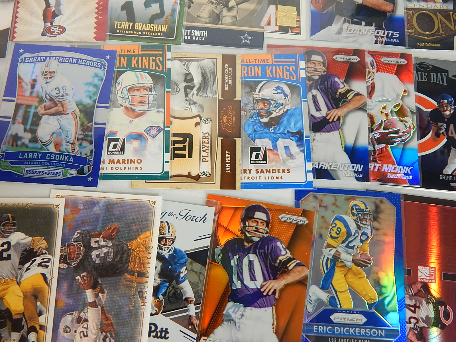 Over 100 HOF Football Cards with Short Prints, Refractors, Serial Numbered, More