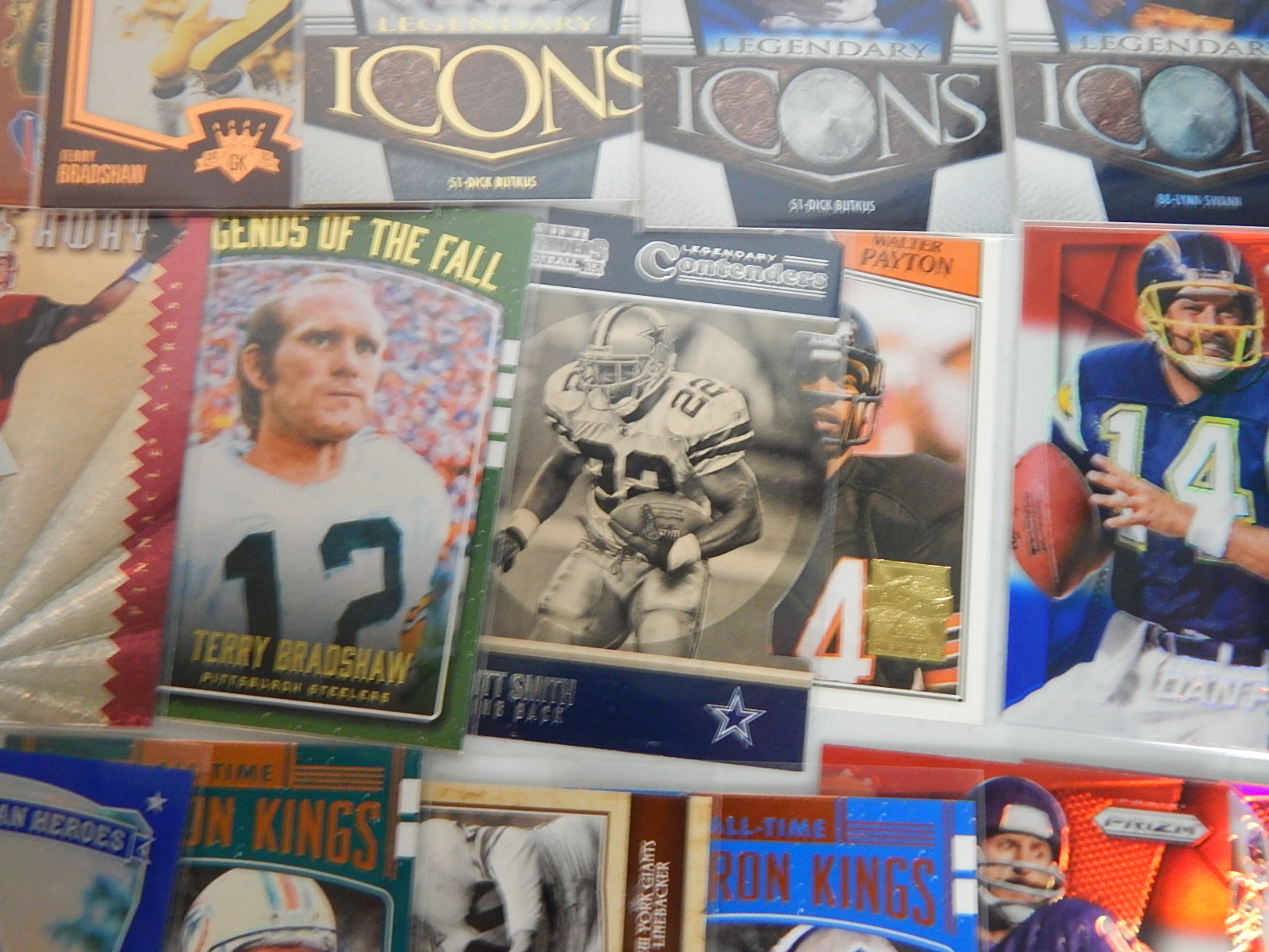 Over 100 HOF Football Cards with Short Prints, Refractors, Serial Numbered, More