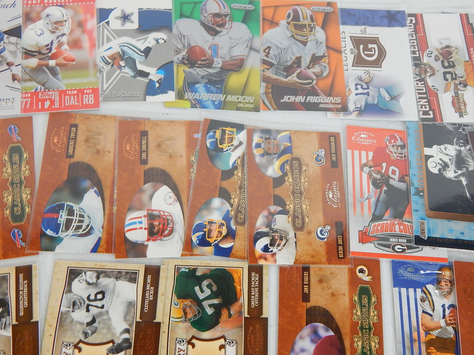 Over 100 HOF Football Cards with Short Prints, Refractors, Serial Numbered, More