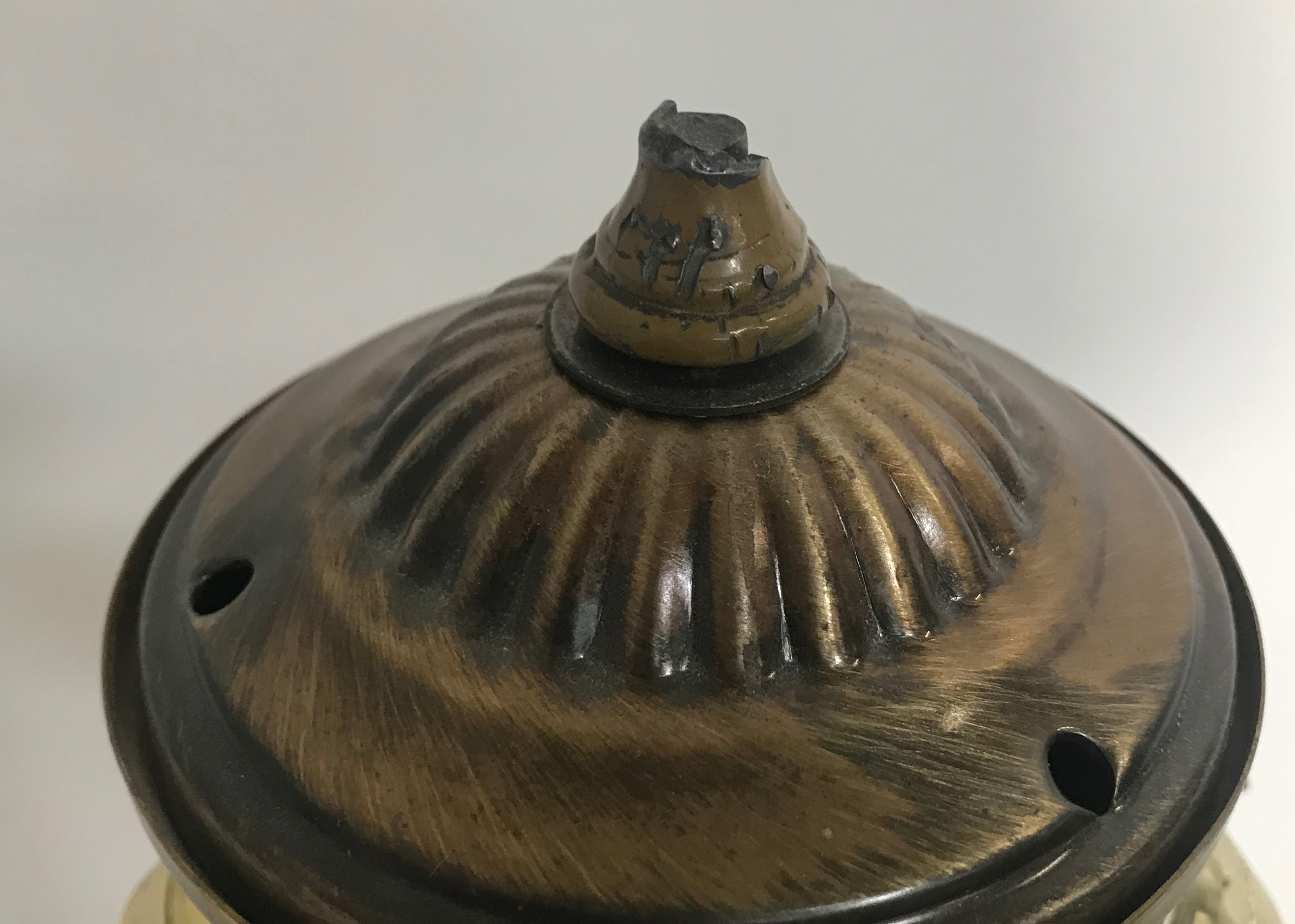 Vintage Tiffany Style Table Lamp With Stained Glass Shade