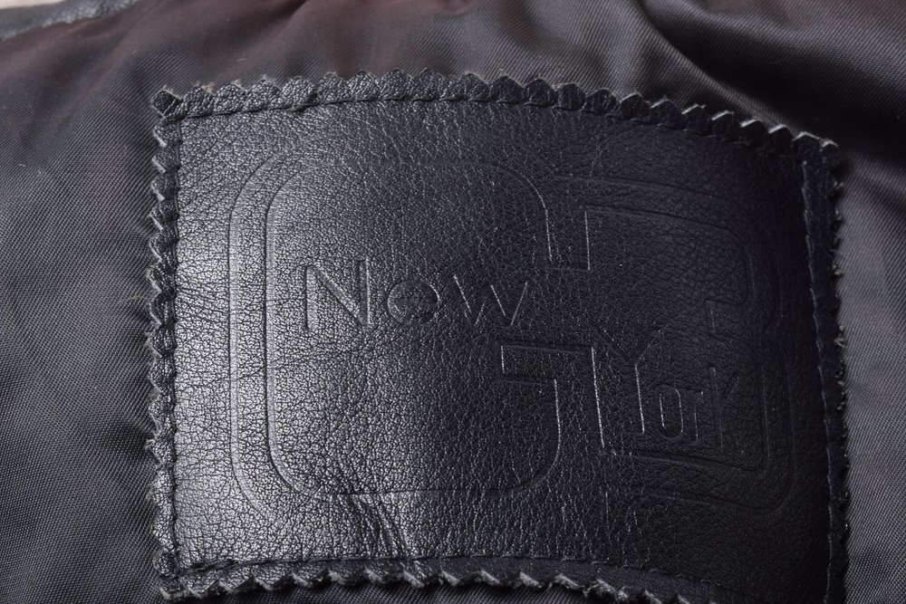 Women's Vintage G3 Leather Coat with Blue Fox Fur Collar