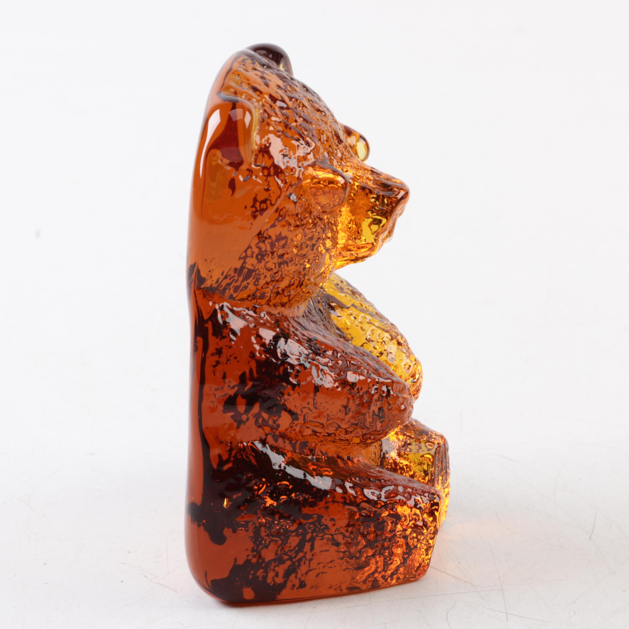 Blenko Glass Bear Figurine Designed by Don Shephard