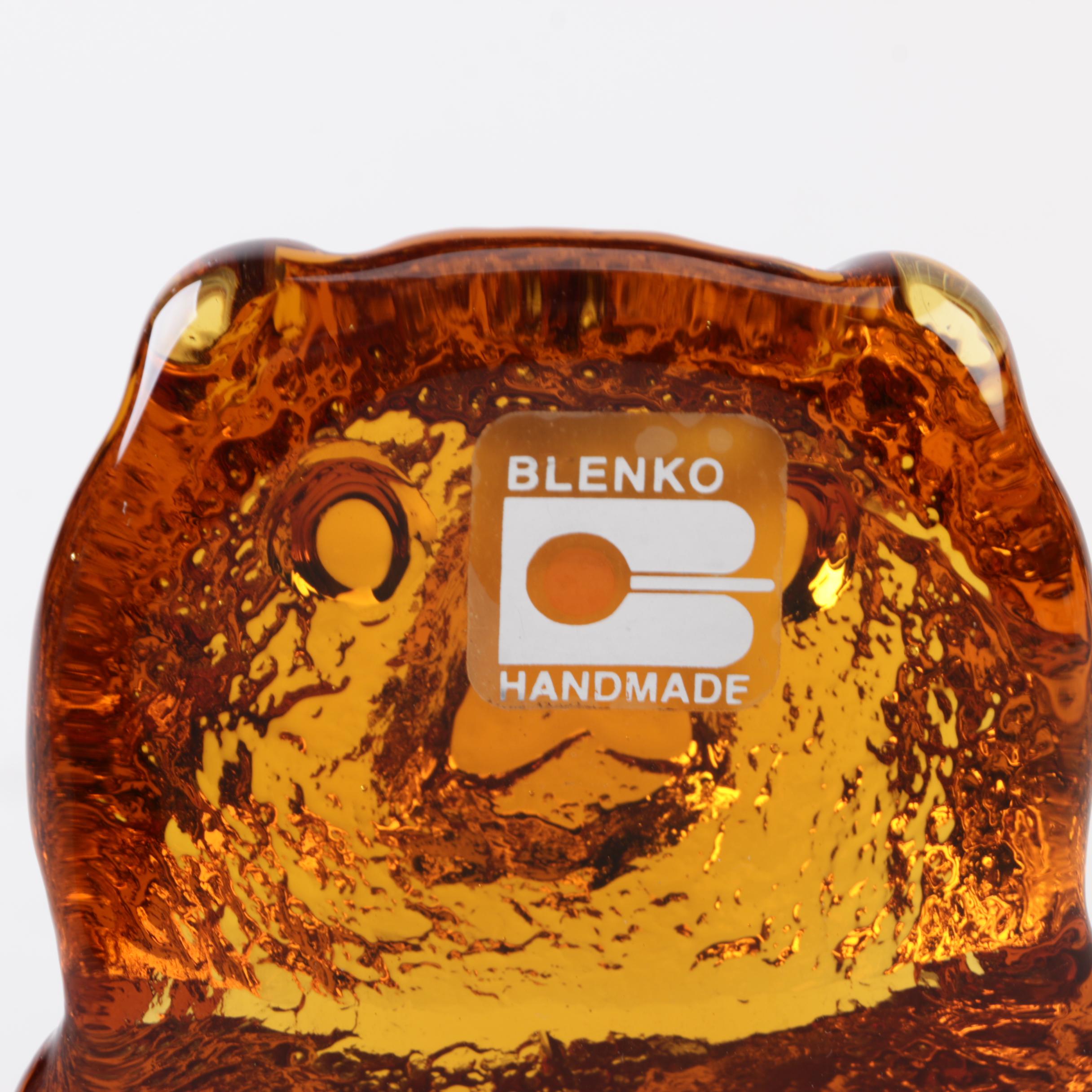 Blenko Glass Bear Figurine Designed by Don Shephard