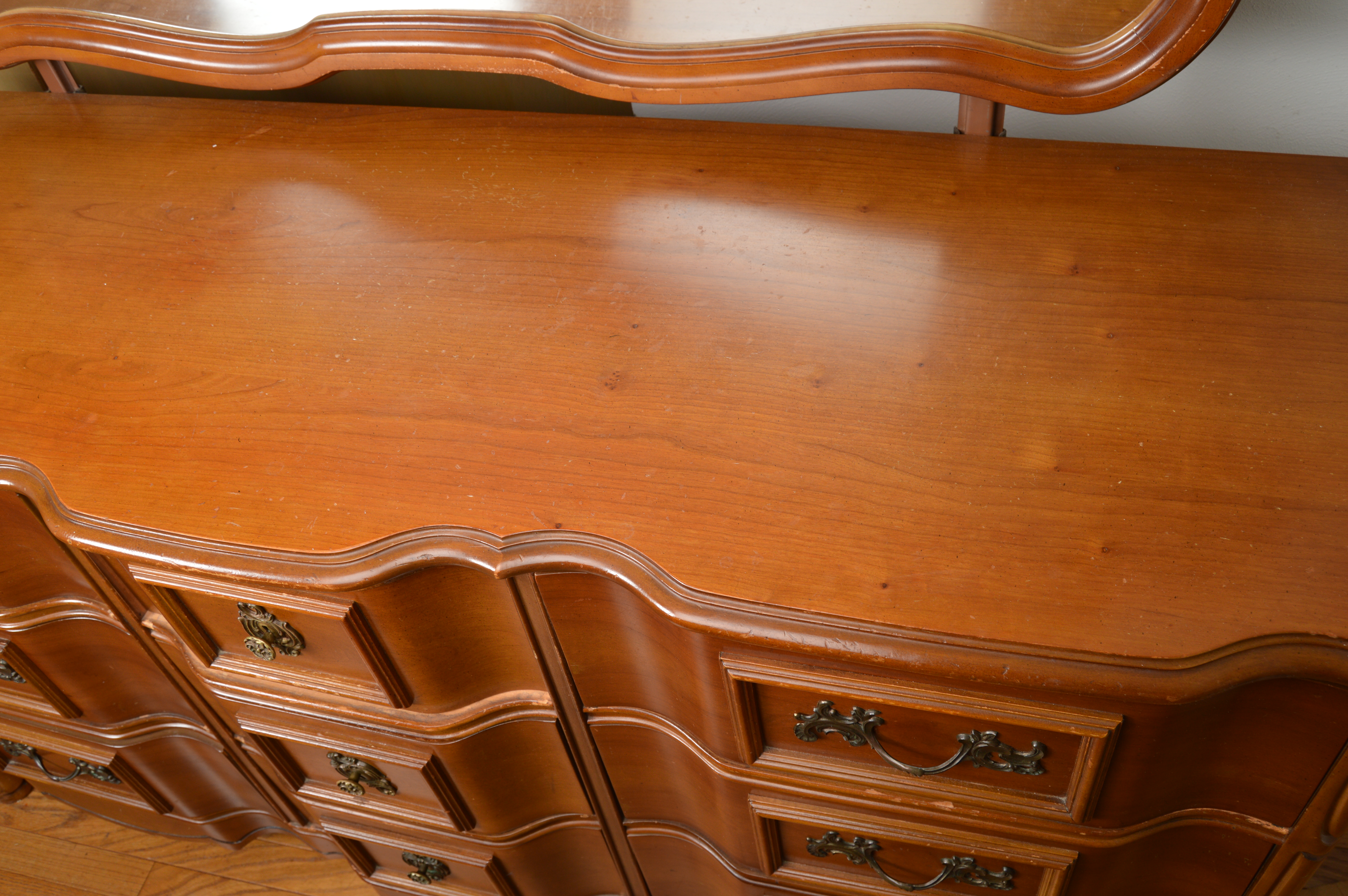 Vintage French Provincial Cherry Bedroom Set by Bassett