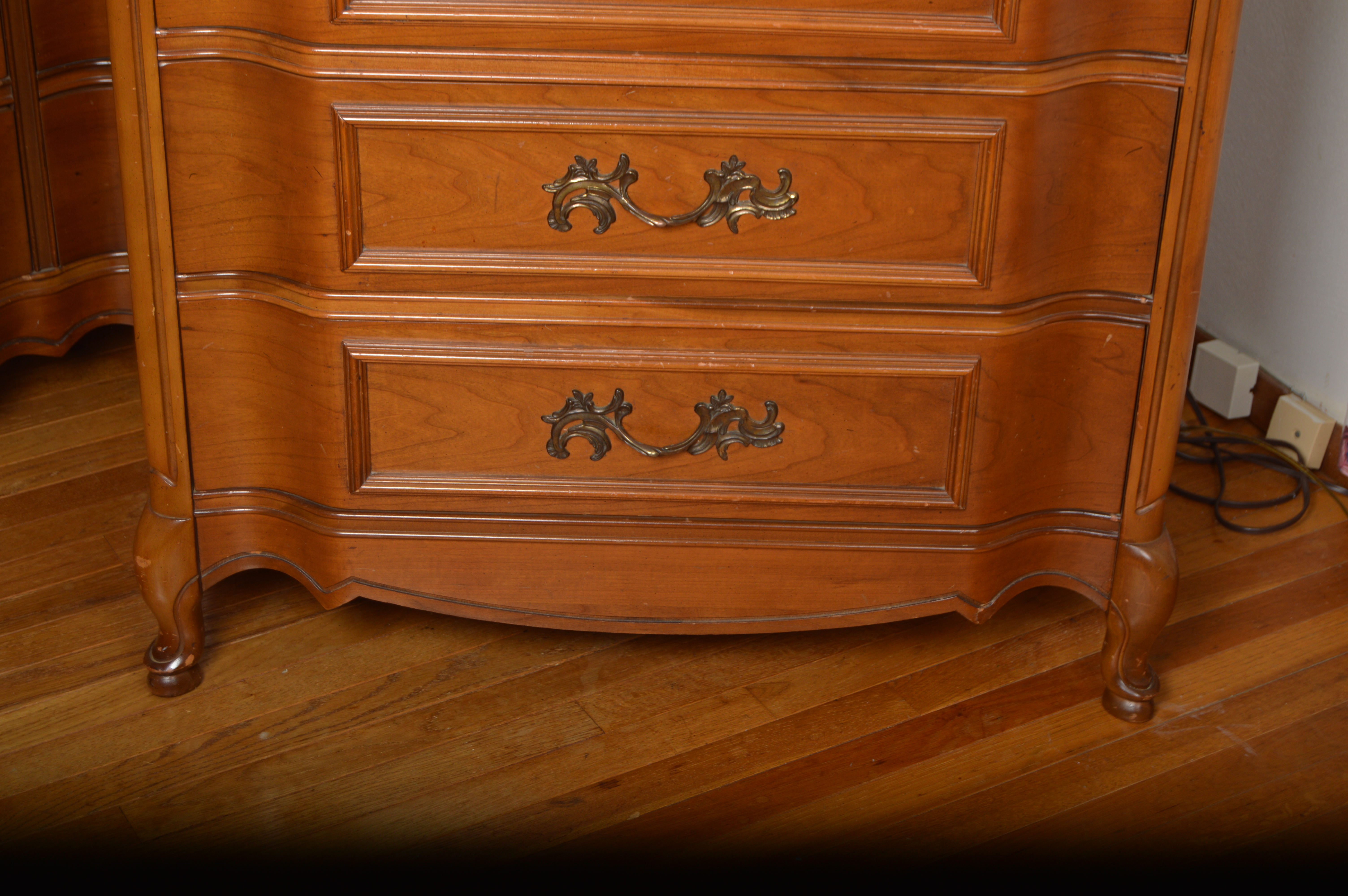 Vintage French Provincial Cherry Bedroom Set by Bassett