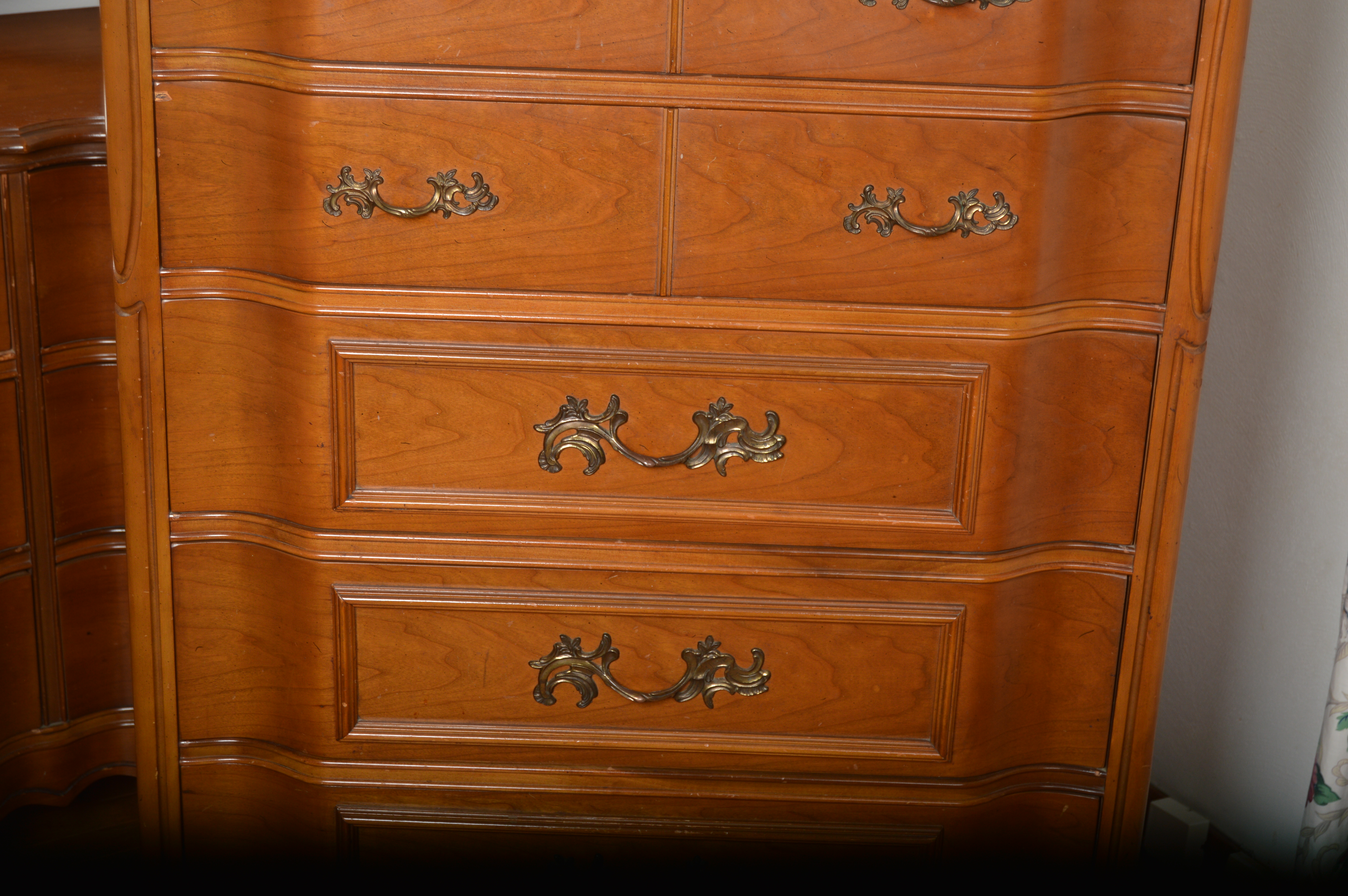 Vintage French Provincial Cherry Bedroom Set by Bassett