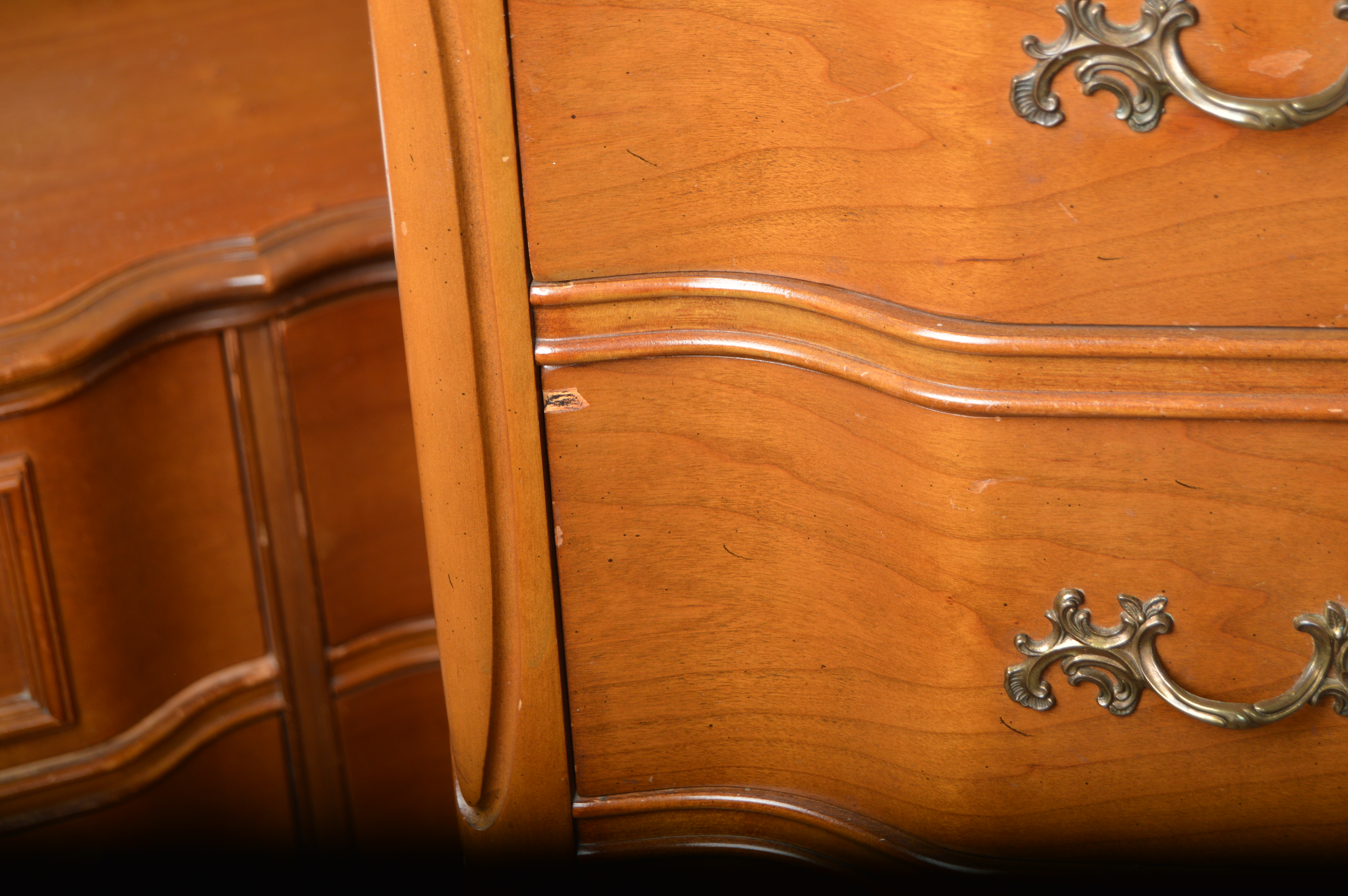 Vintage French Provincial Cherry Bedroom Set by Bassett