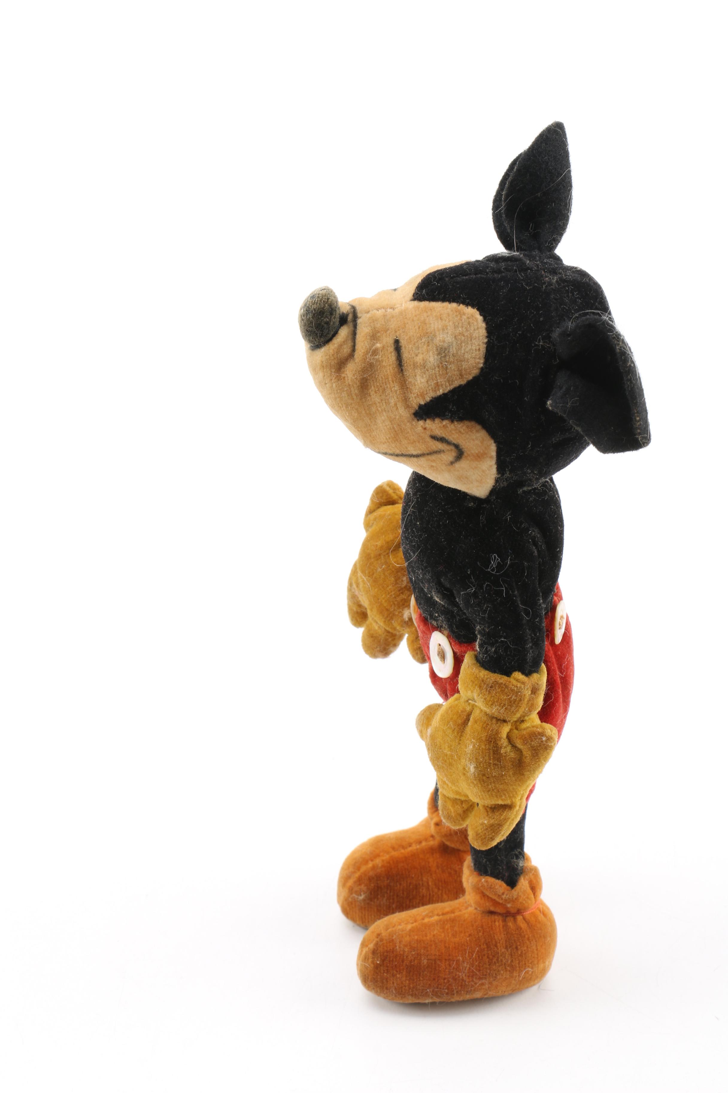 Early Velvet and Mohair Mickey Mouse Plush Doll, Likely Steiff