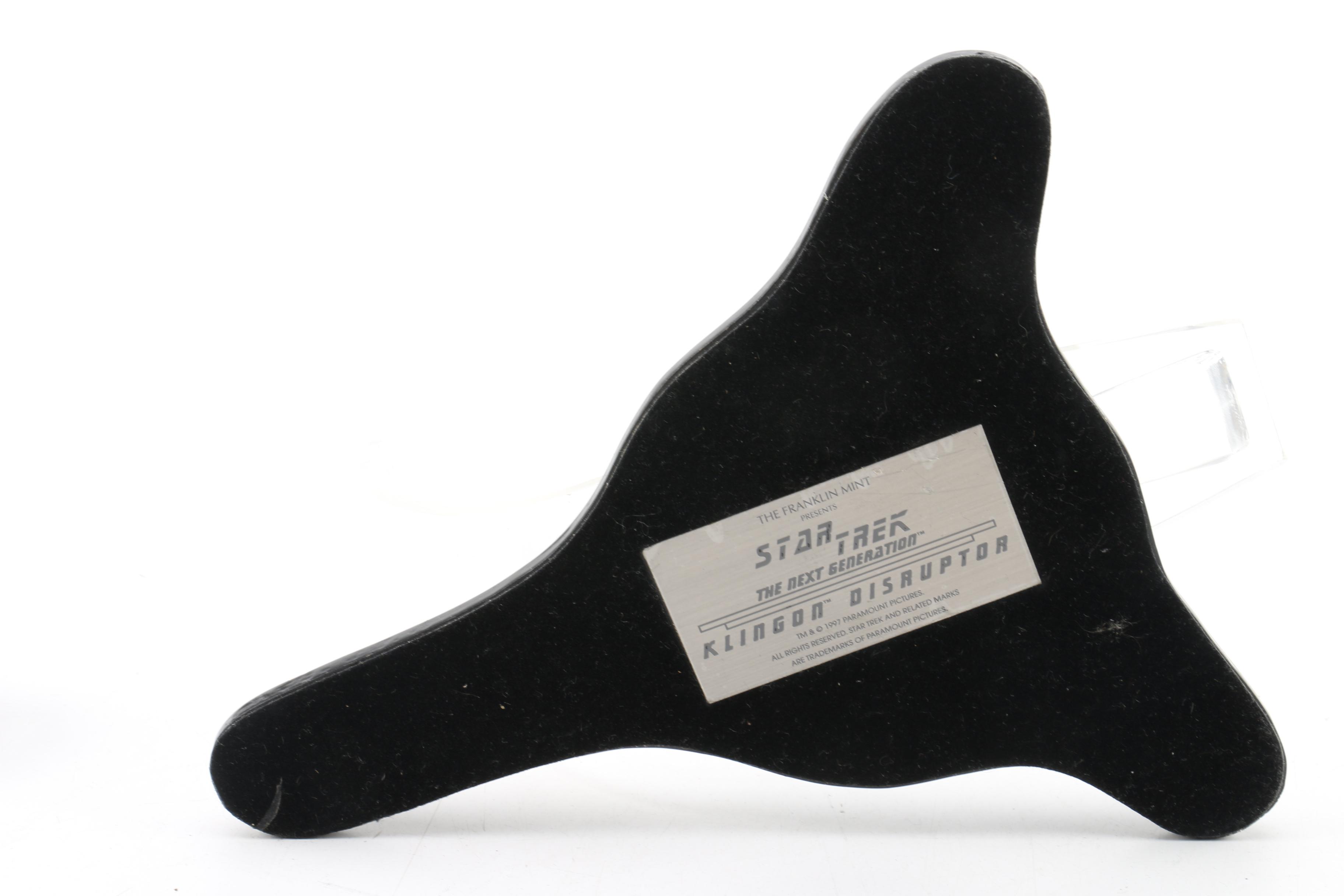 "Star Trek" Klingon Warship and Disruptor Models Including Franklin Mint