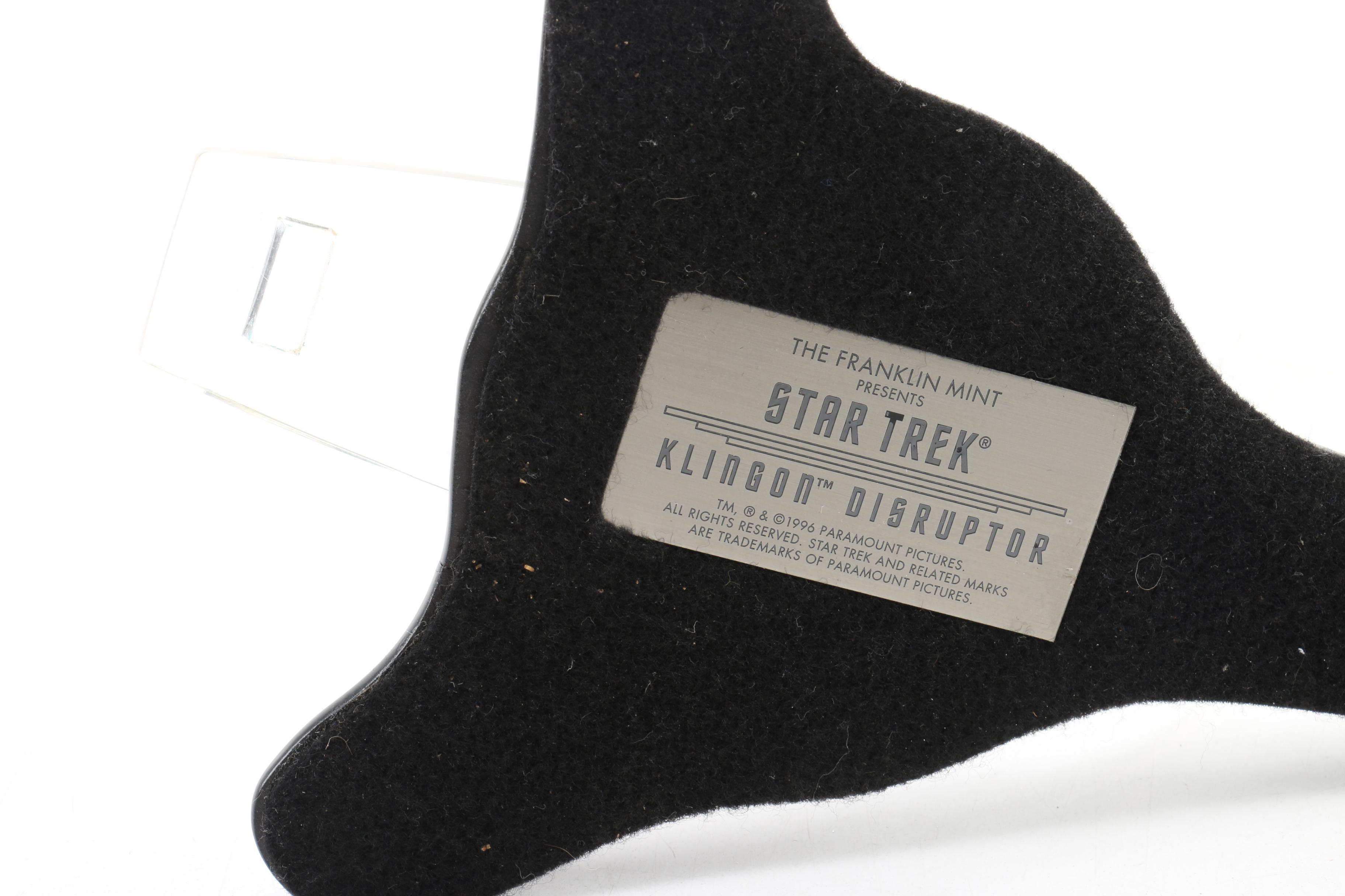 "Star Trek" Klingon Warship and Disruptor Models Including Franklin Mint