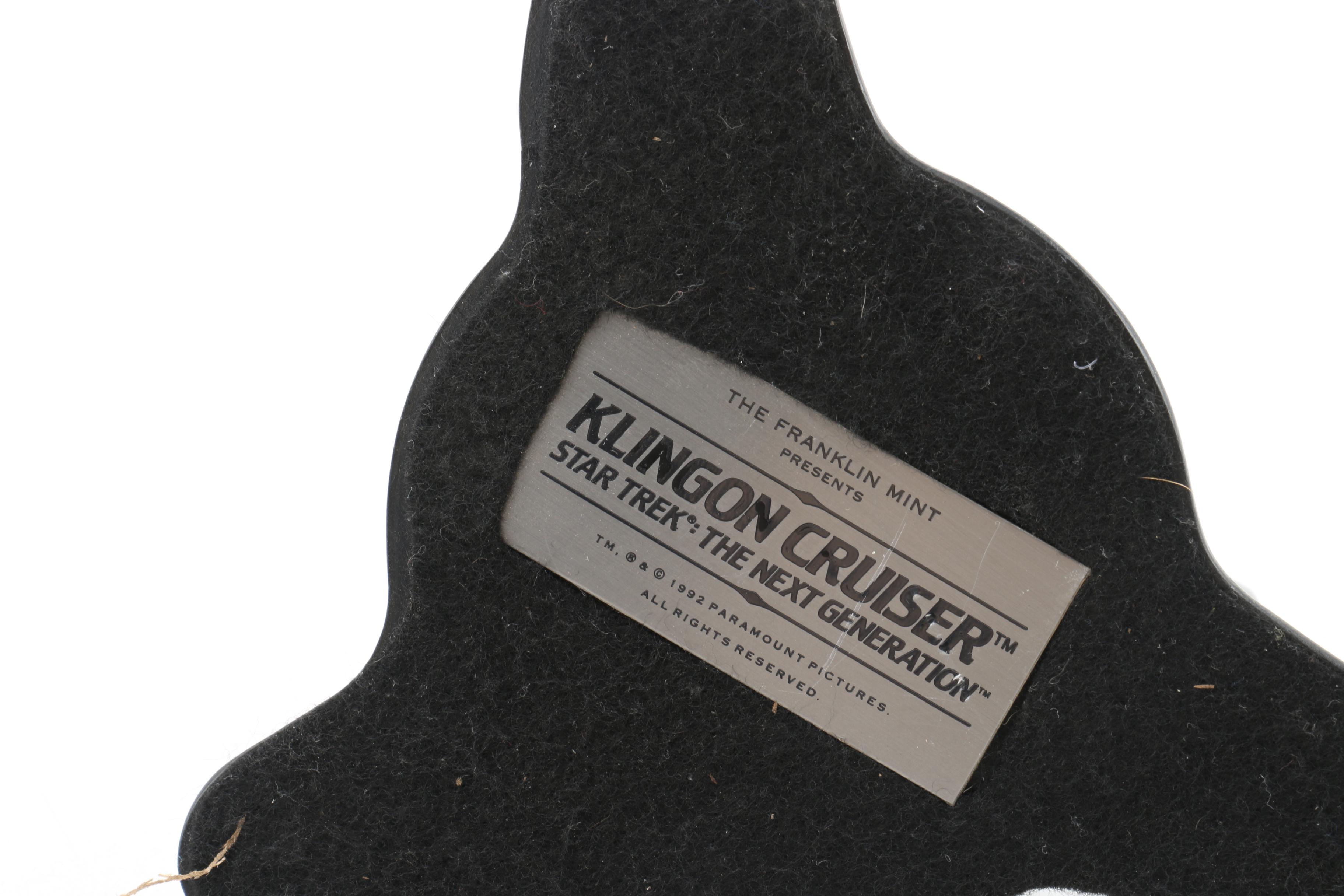 "Star Trek" Klingon Warship and Disruptor Models Including Franklin Mint