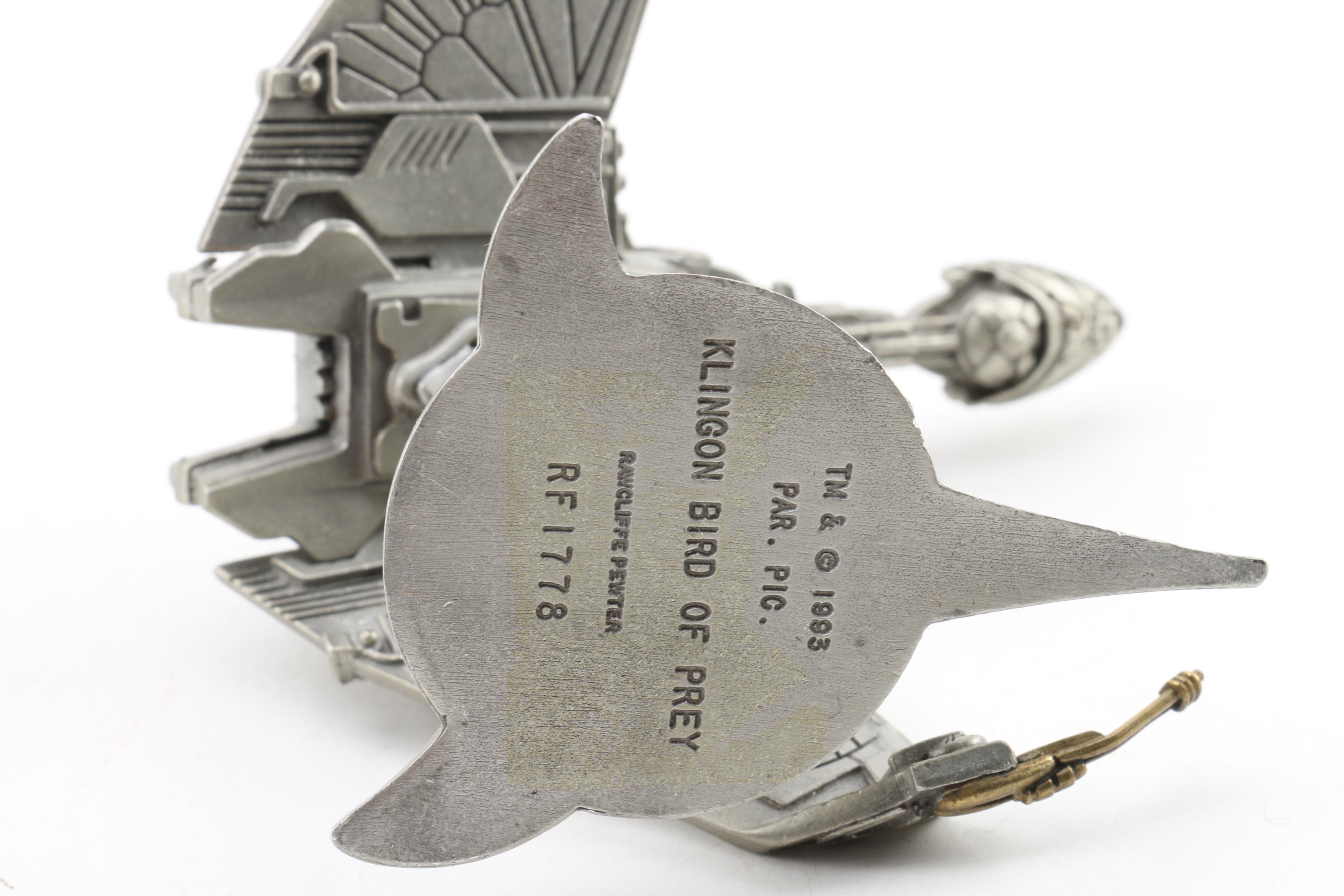 "Star Trek" Klingon Warship and Disruptor Models Including Franklin Mint