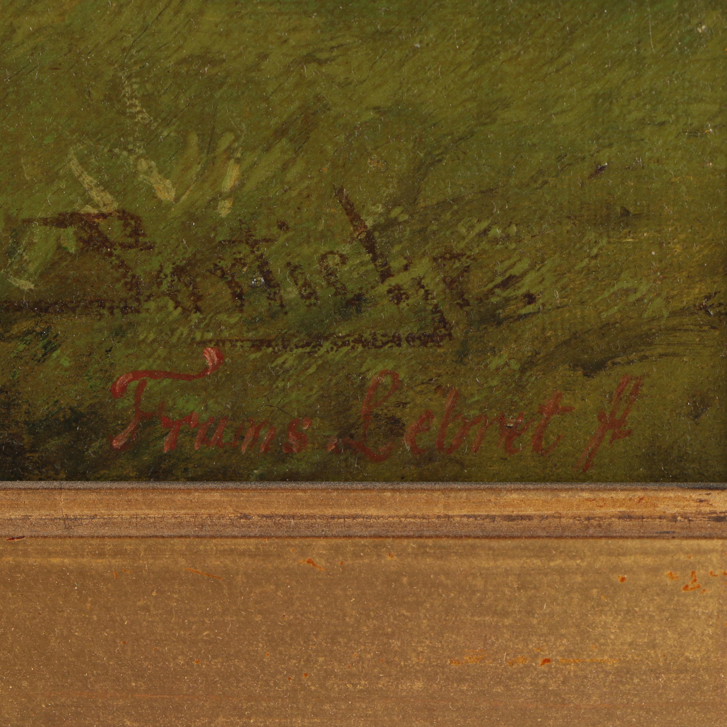 Frans LeBret and Jan Portielje Oil Painting of Pastoral Scene