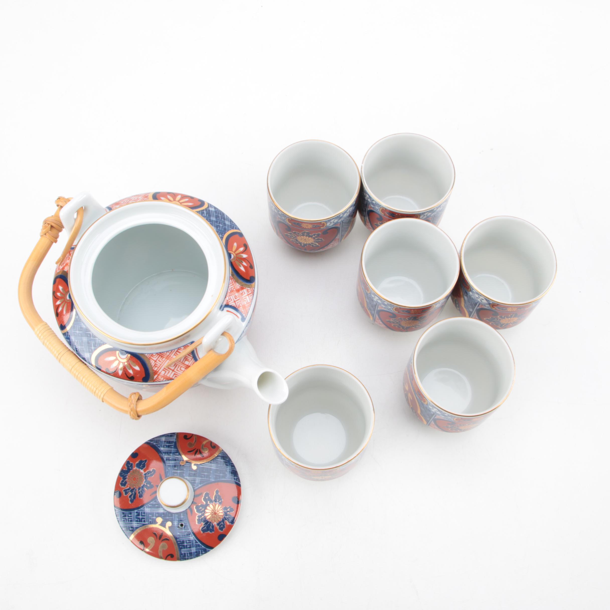 Japanese Imari Kozan Kiln Porcelain Tea Set