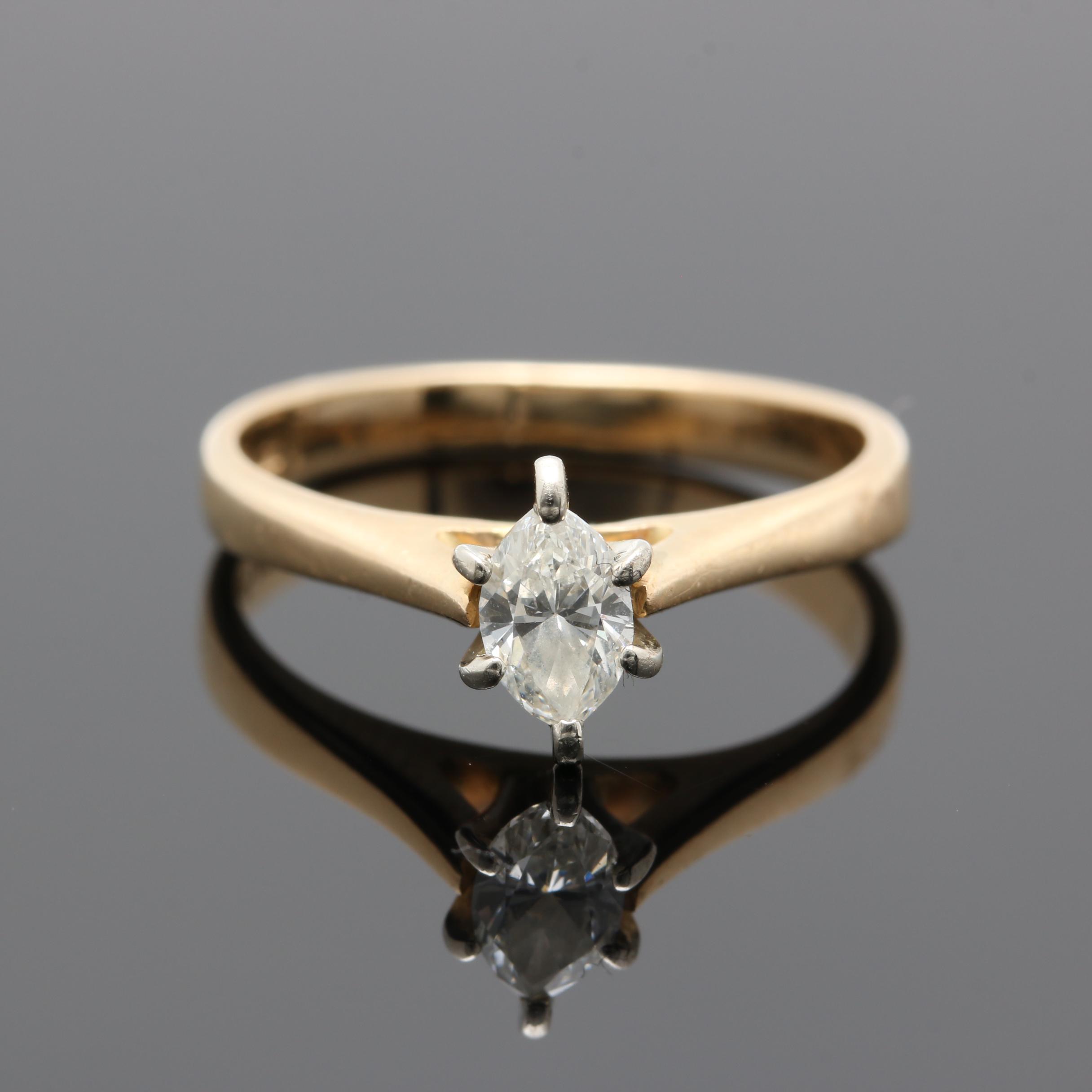 14K Yellow Gold Diamond Ring