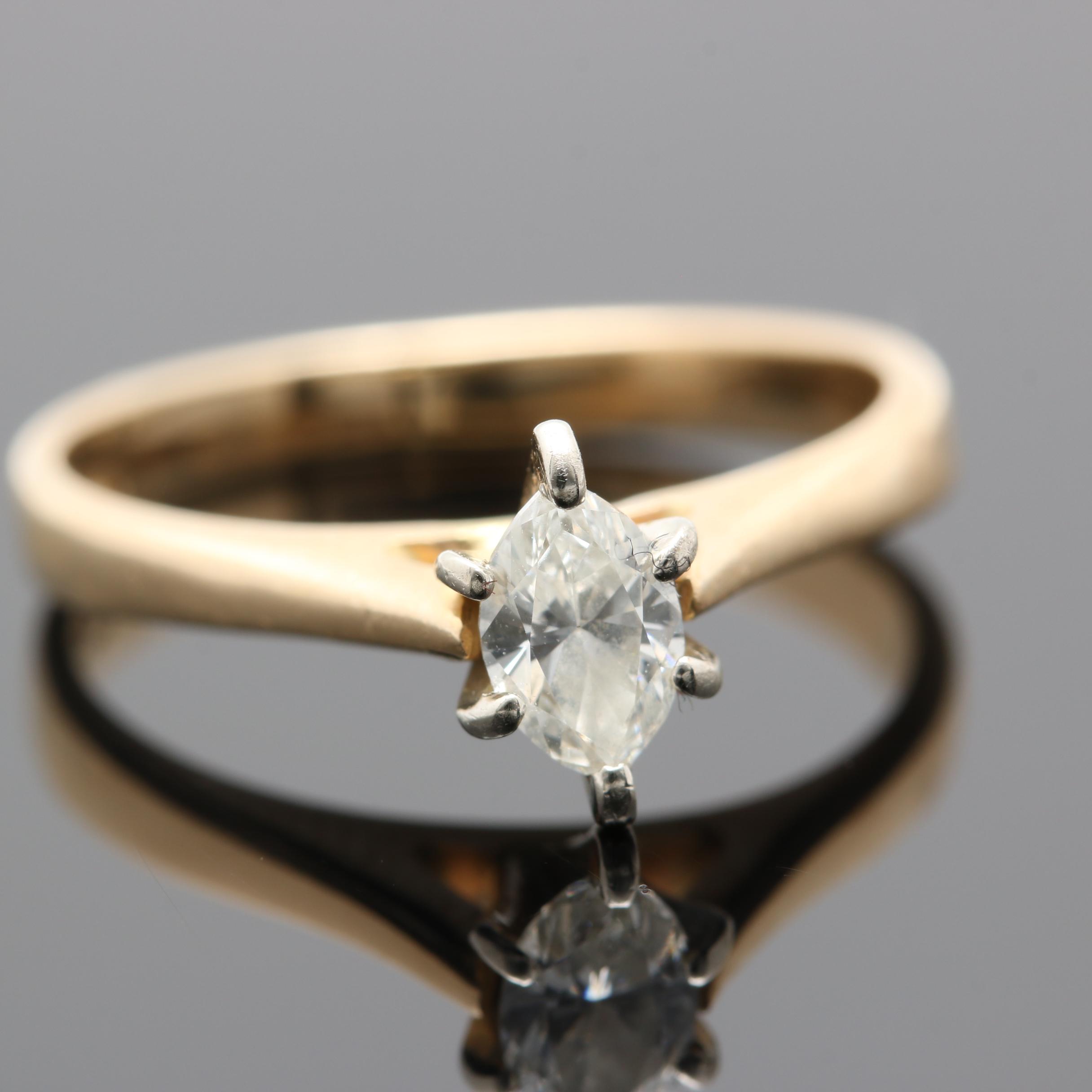 14K Yellow Gold Diamond Ring