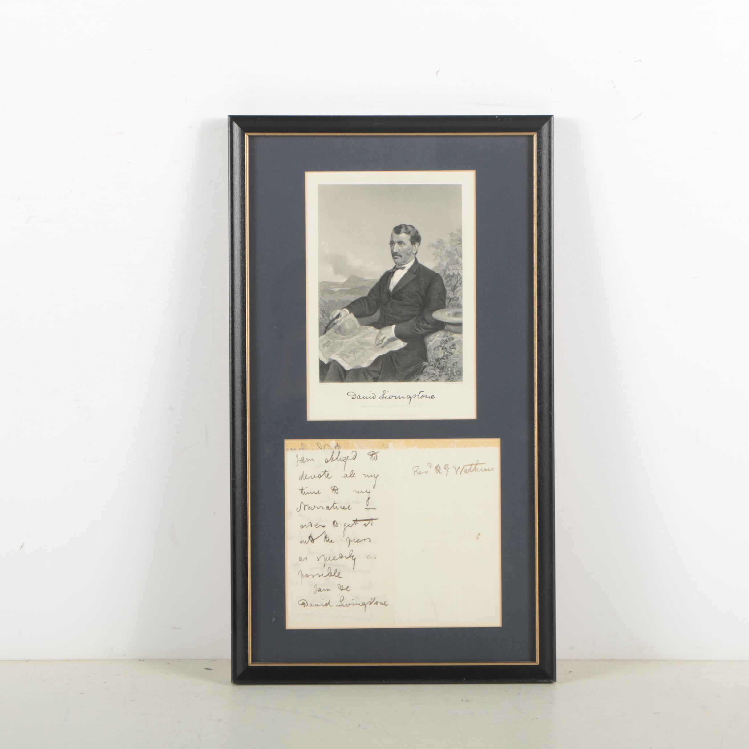 David Livingstone Autograph Letter Signed to Reverend Watkins